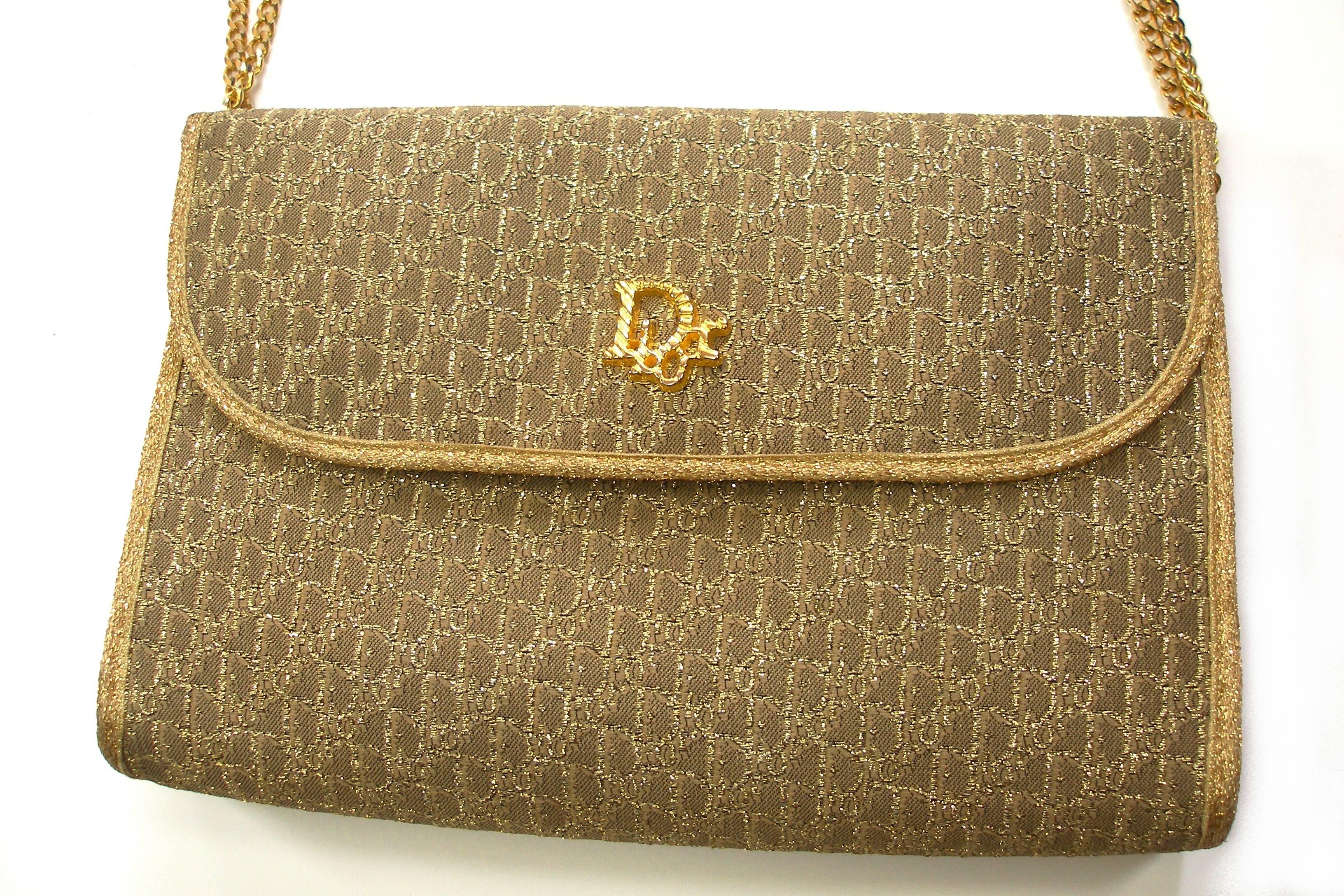 Vintage Christian Dior Gold Lurex Clutch Handbag at 1stDibs christian dior gold bag, dior gold