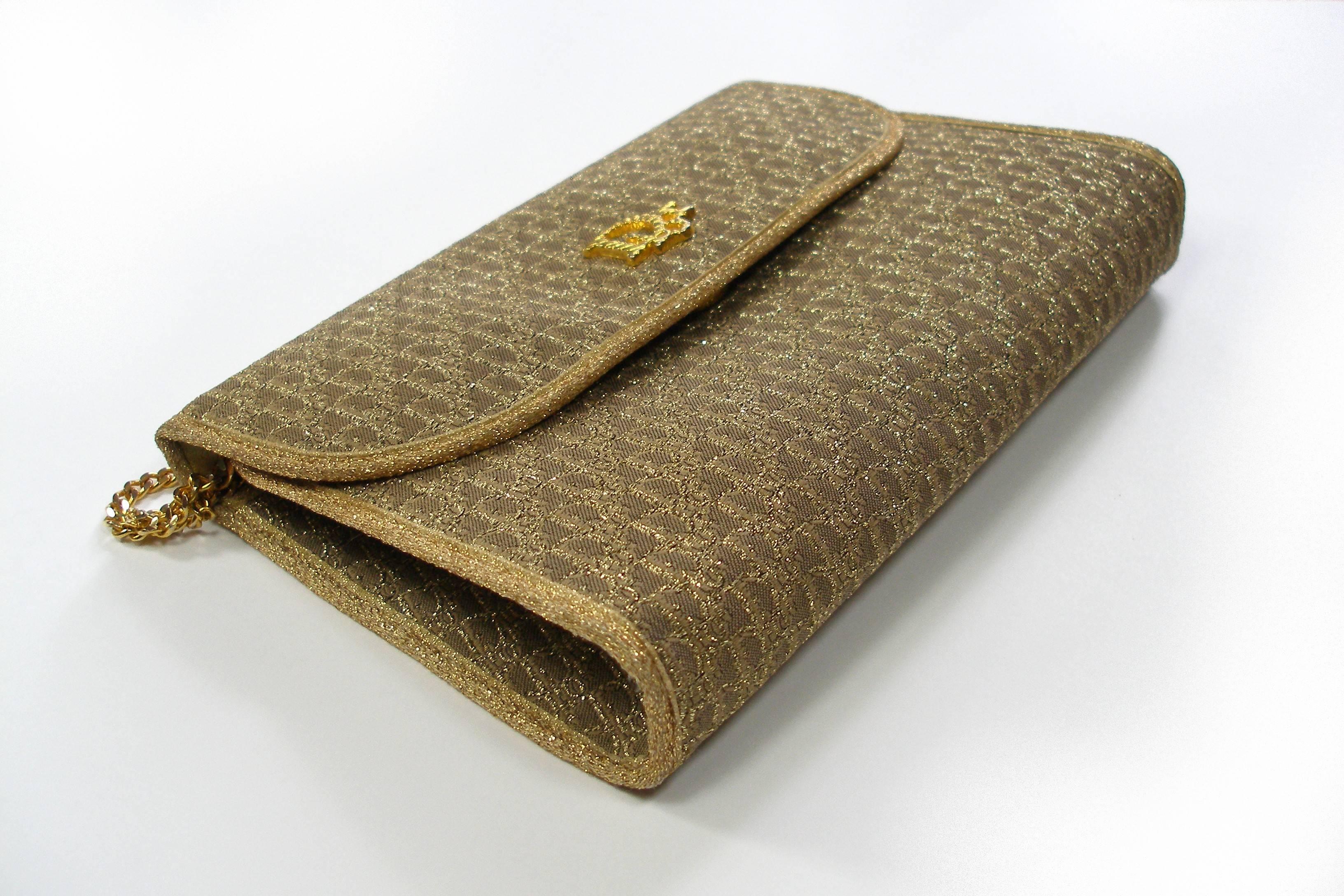 Vintage Christian Dior Gold Lurex Clutch Handbag at 1stDibs christian dior gold bag, dior gold