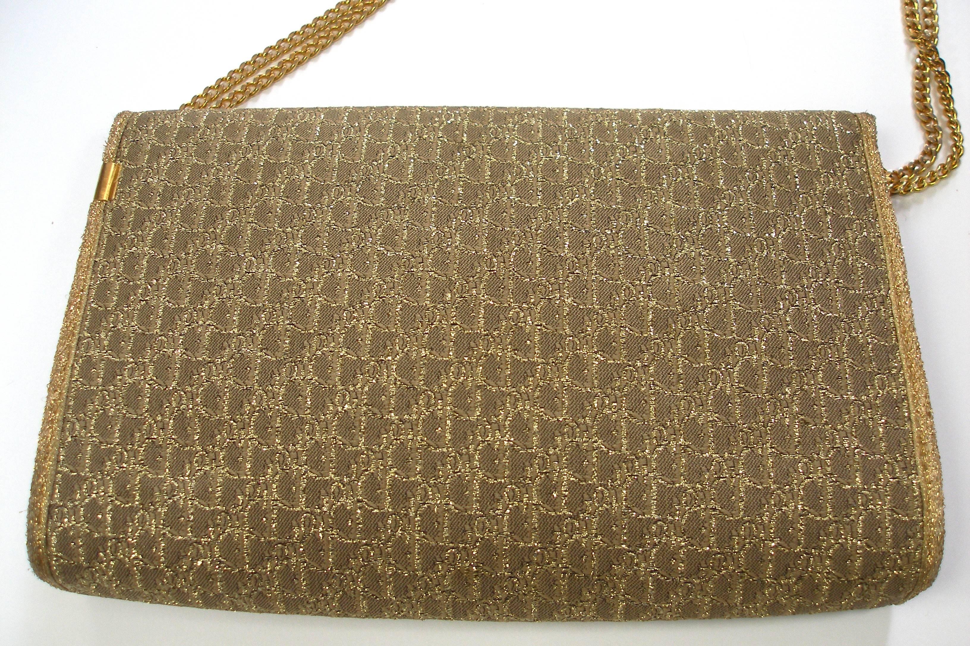 Vintage Christian Dior Gold Lurex Clutch Handbag at 1stDibs christian dior gold bag, dior gold