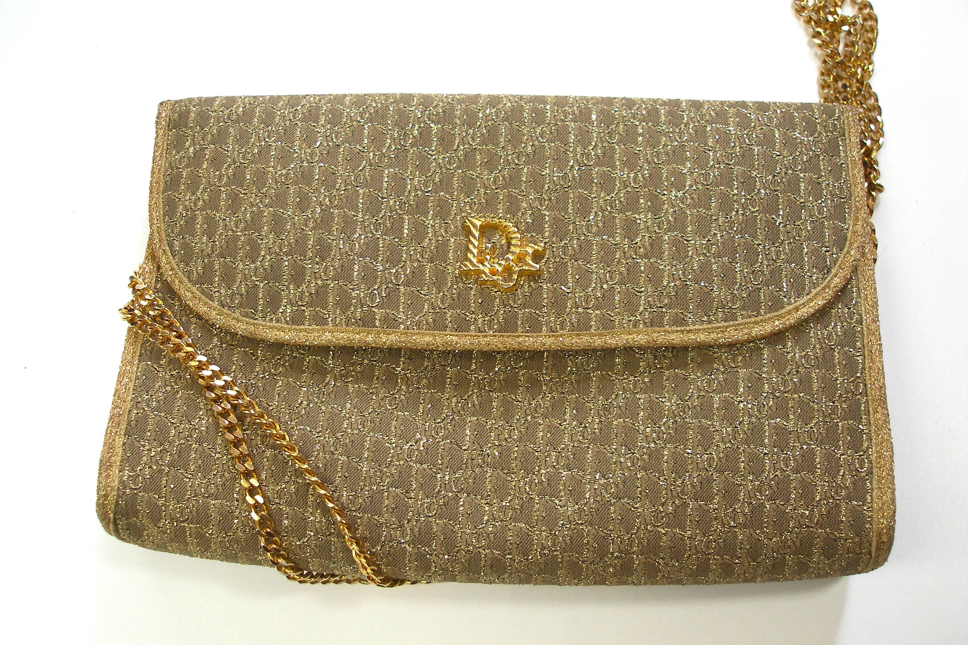 Vintage Christian Dior Gold Lurex Clutch Handbag at 1stDibs christian dior gold bag, dior gold