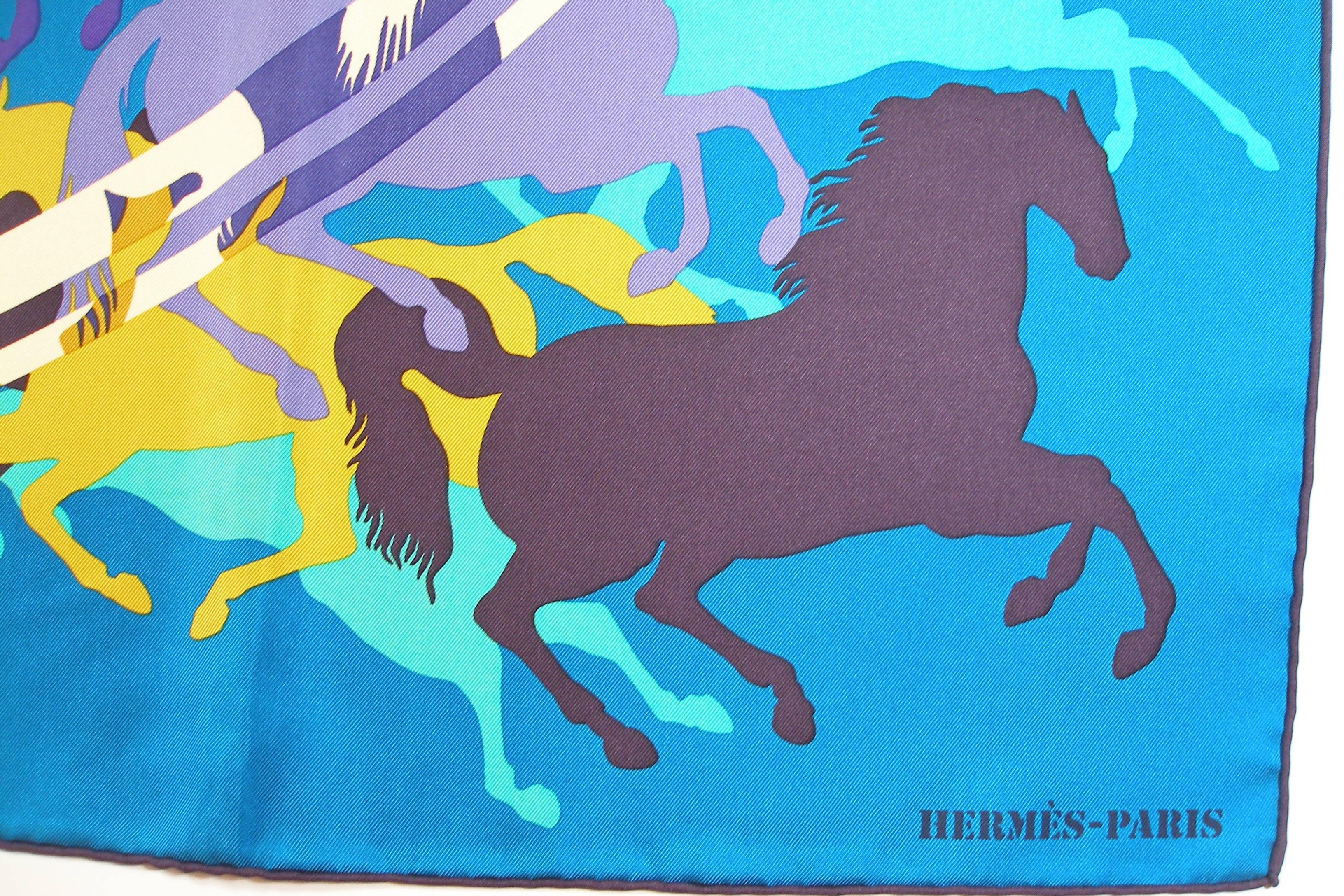 RARE Hermès Made in France EX LIBRIS EN CAMOUFLAGE scarf silk 90 cm / BRAND NEW 1