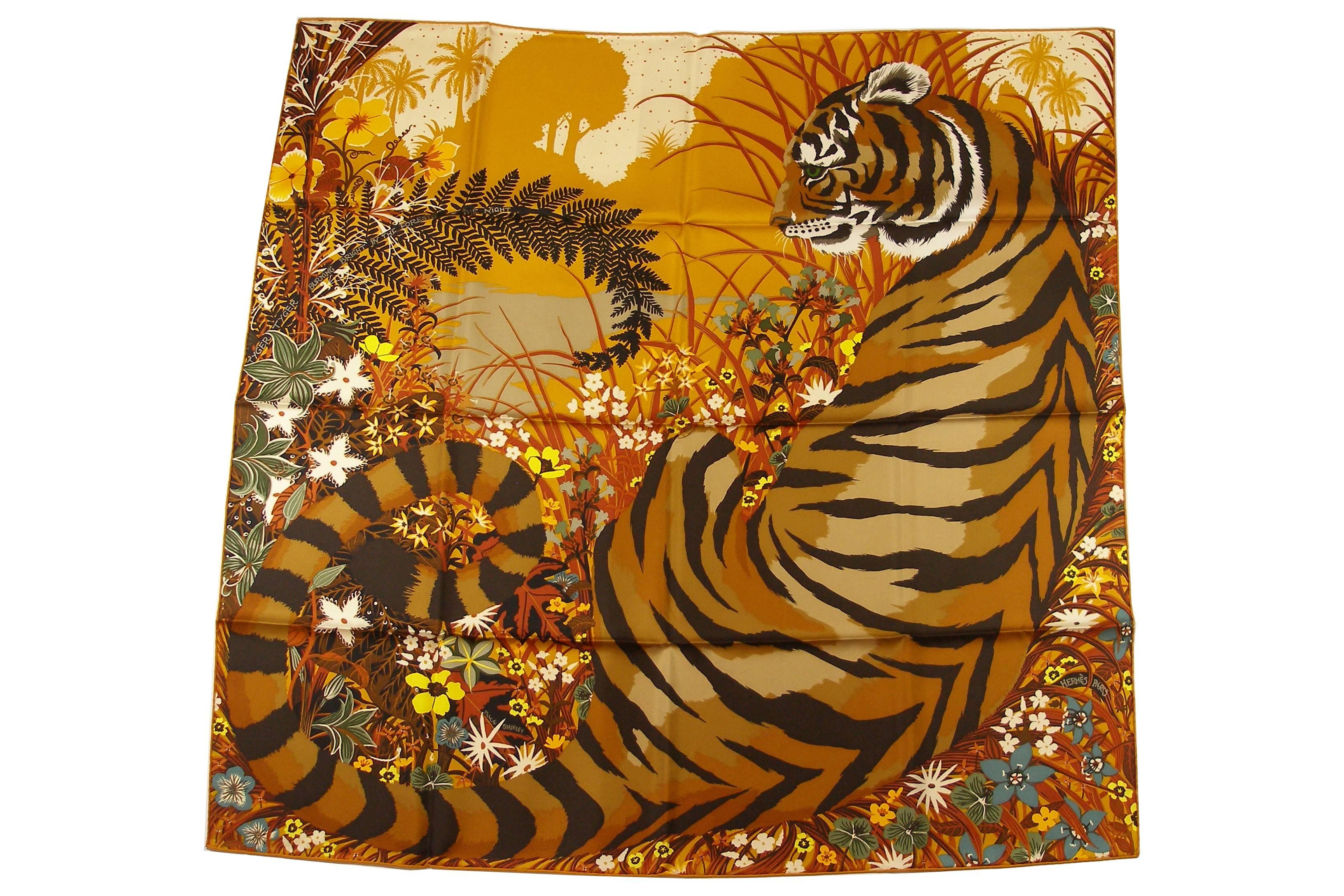 Hermès Tyger Tyger Scarf Silk 90 cm / BRAND NEW 3