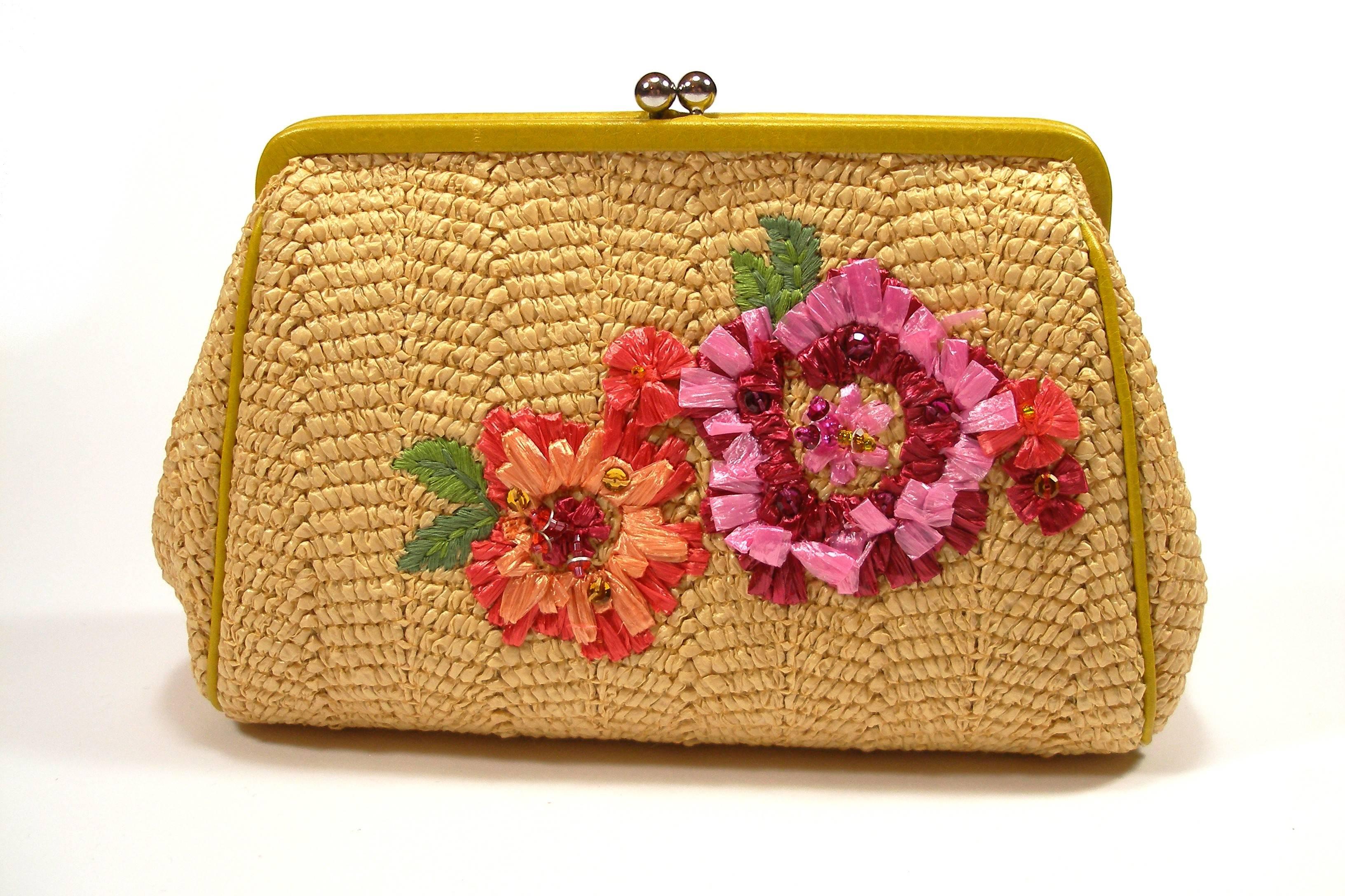 COLLECTIBLE Christian Dior Raffia Leather Clutch / LIKE NEW 2