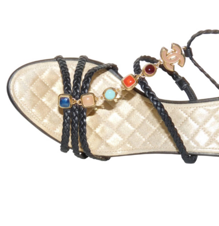 sandals tas fan tas tic chanel sandals blue leather jewelery like sandals tas fan tas tic chanel sandals blue leather jewelery like