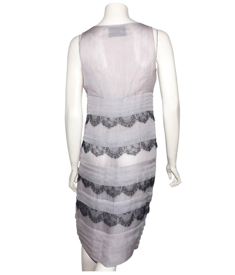 EFFET HAUTE COUTURE Valentino Grey Silk Dress and Black Lace / SUBLIME ...