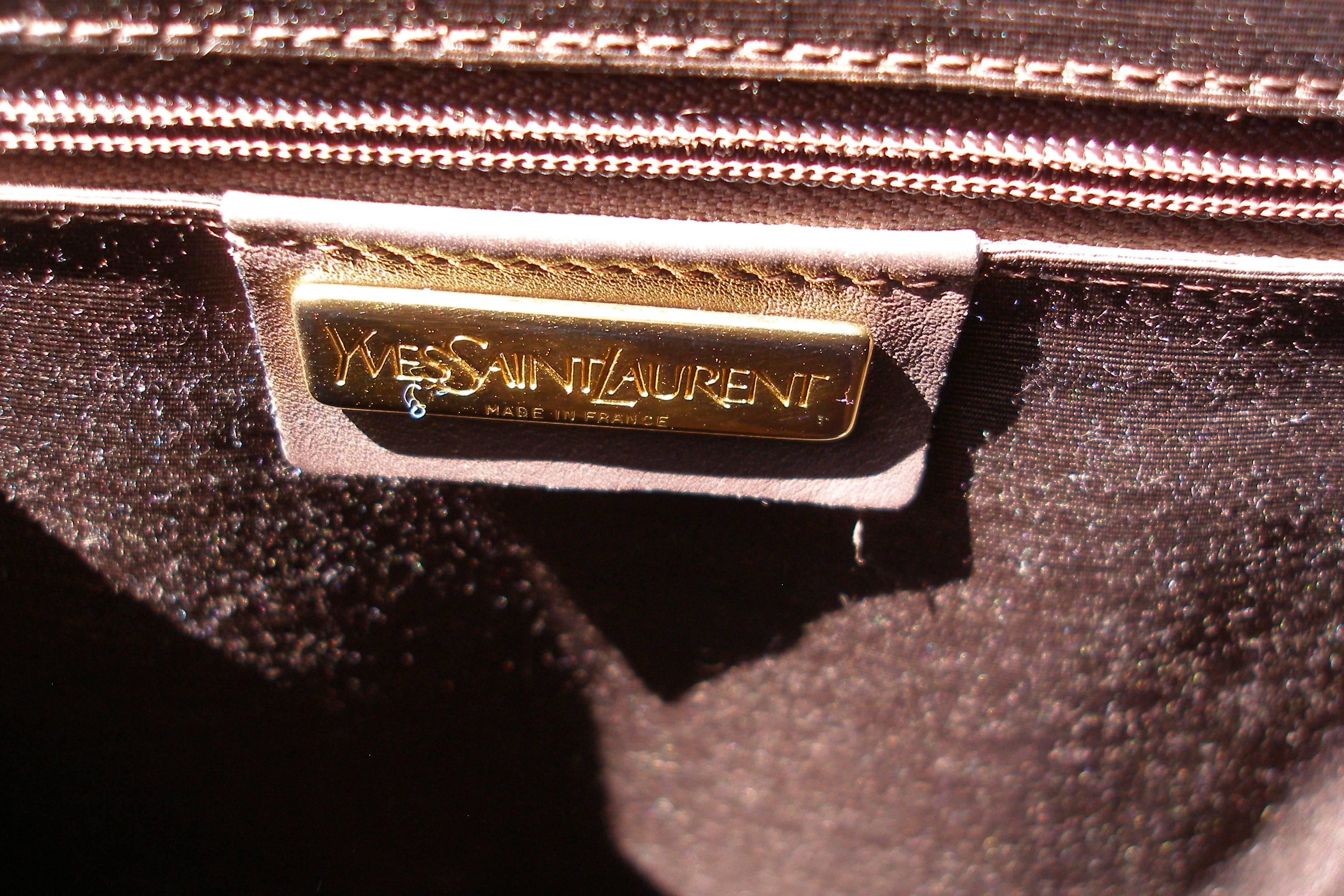 Black Yves Saint Laurent Ysl Vintage handbag in Python Leather  For Sale