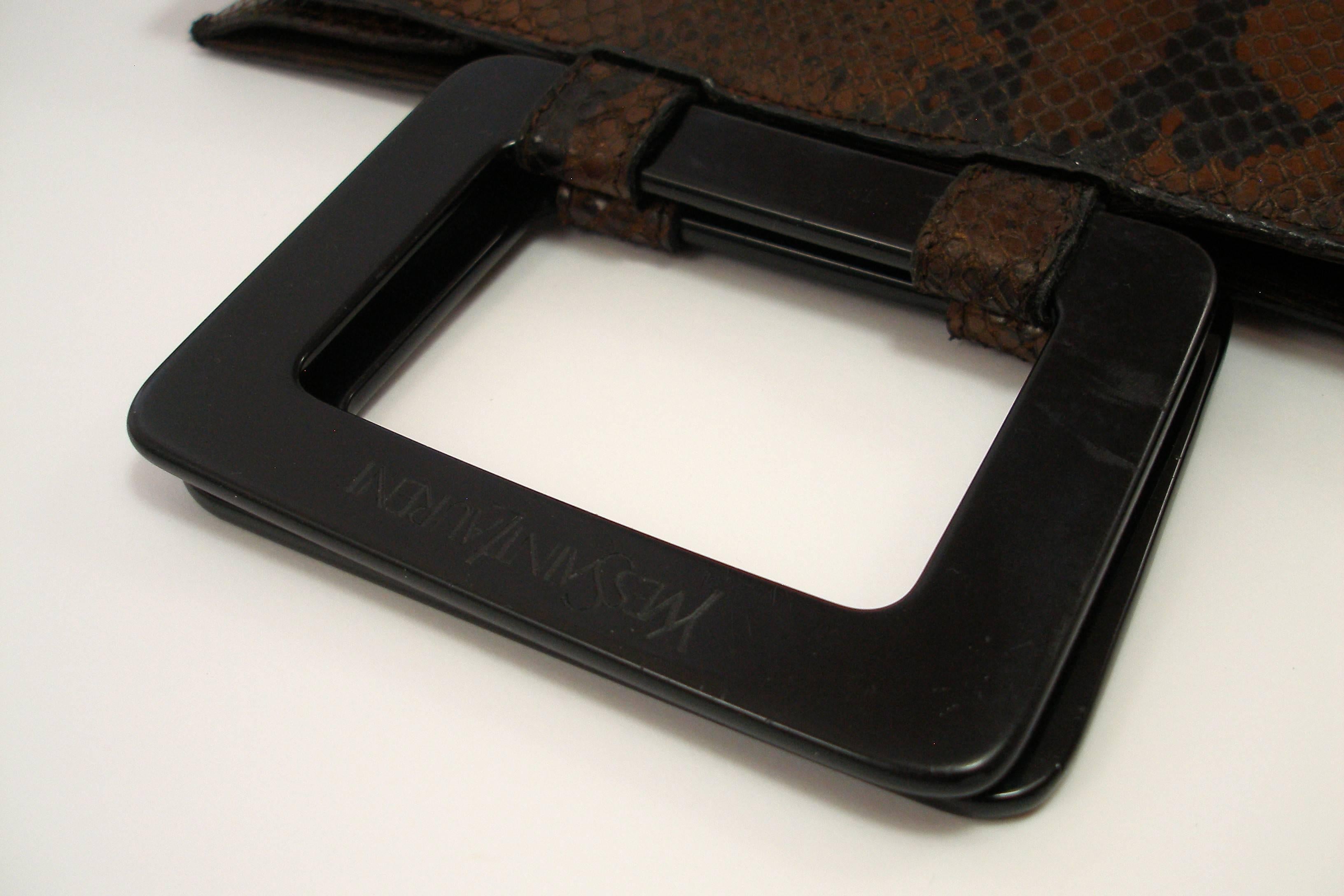 Women's Yves Saint Laurent Ysl Vintage handbag in Python Leather  For Sale