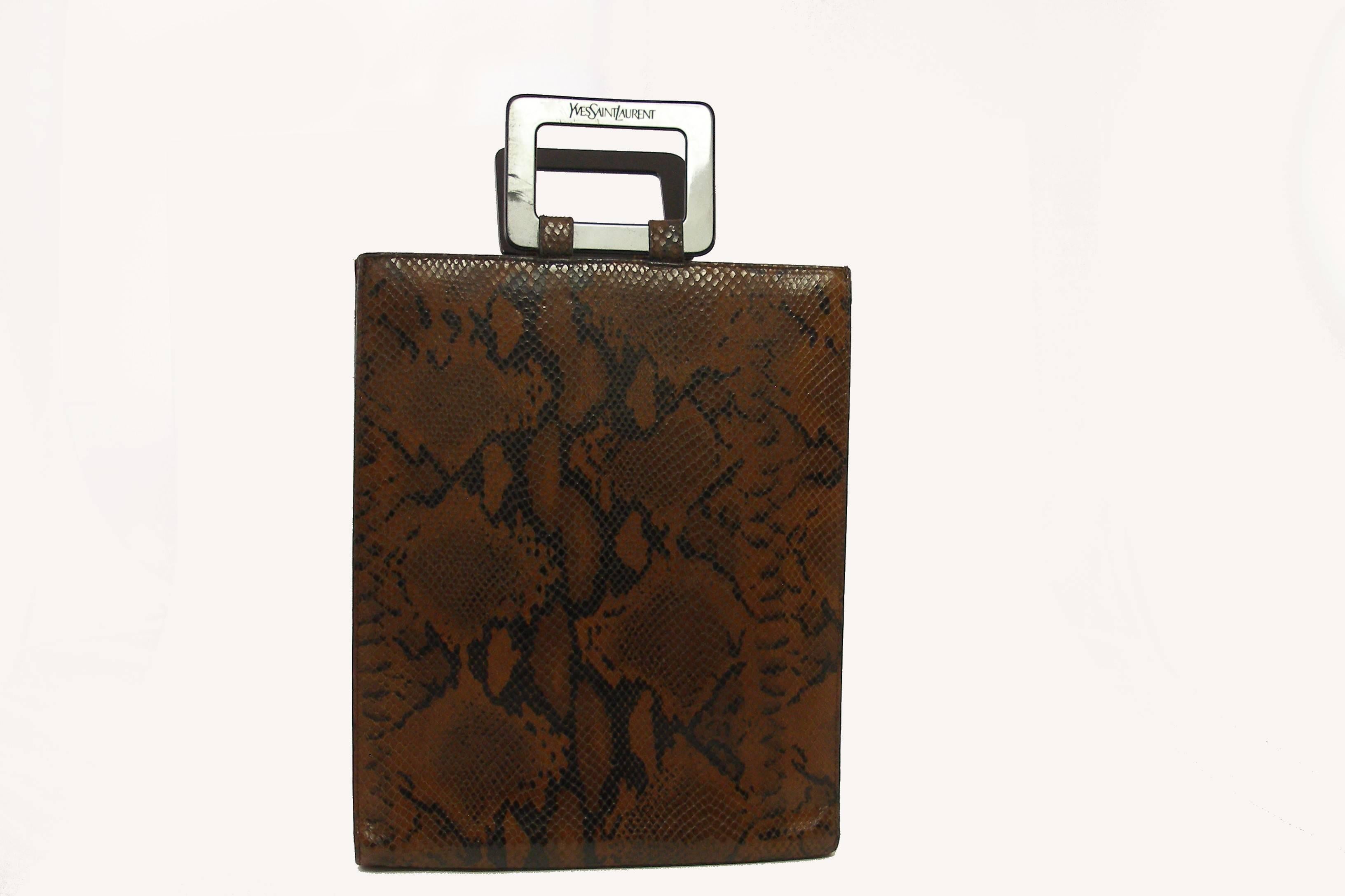 Yves Saint Laurent Ysl Vintage handbag in Python Leather  For Sale 2