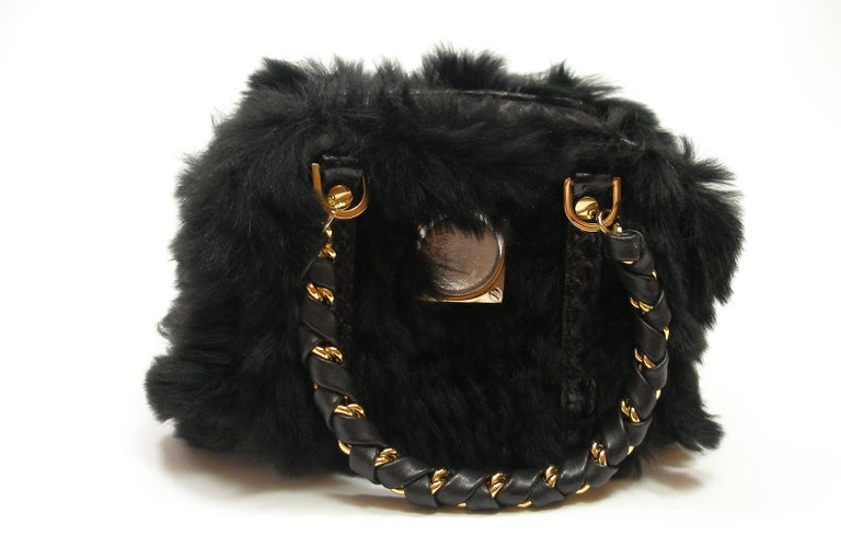 SO CUTE Micro Versace Bag in Python and fausse furring at 1stDibs