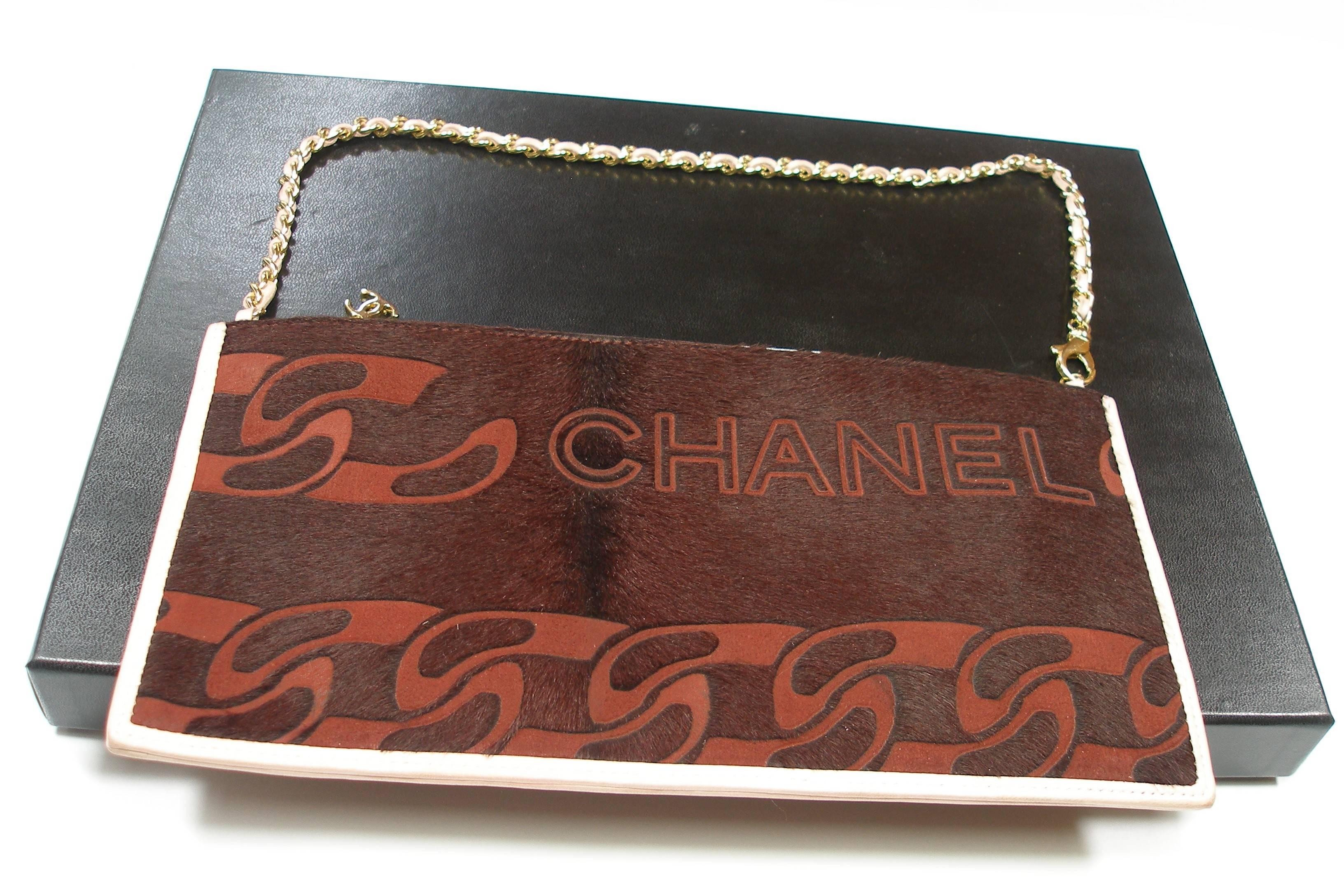 Black RARE 2000's  Chanel Logo Clutch / Good Condition  For Sale
