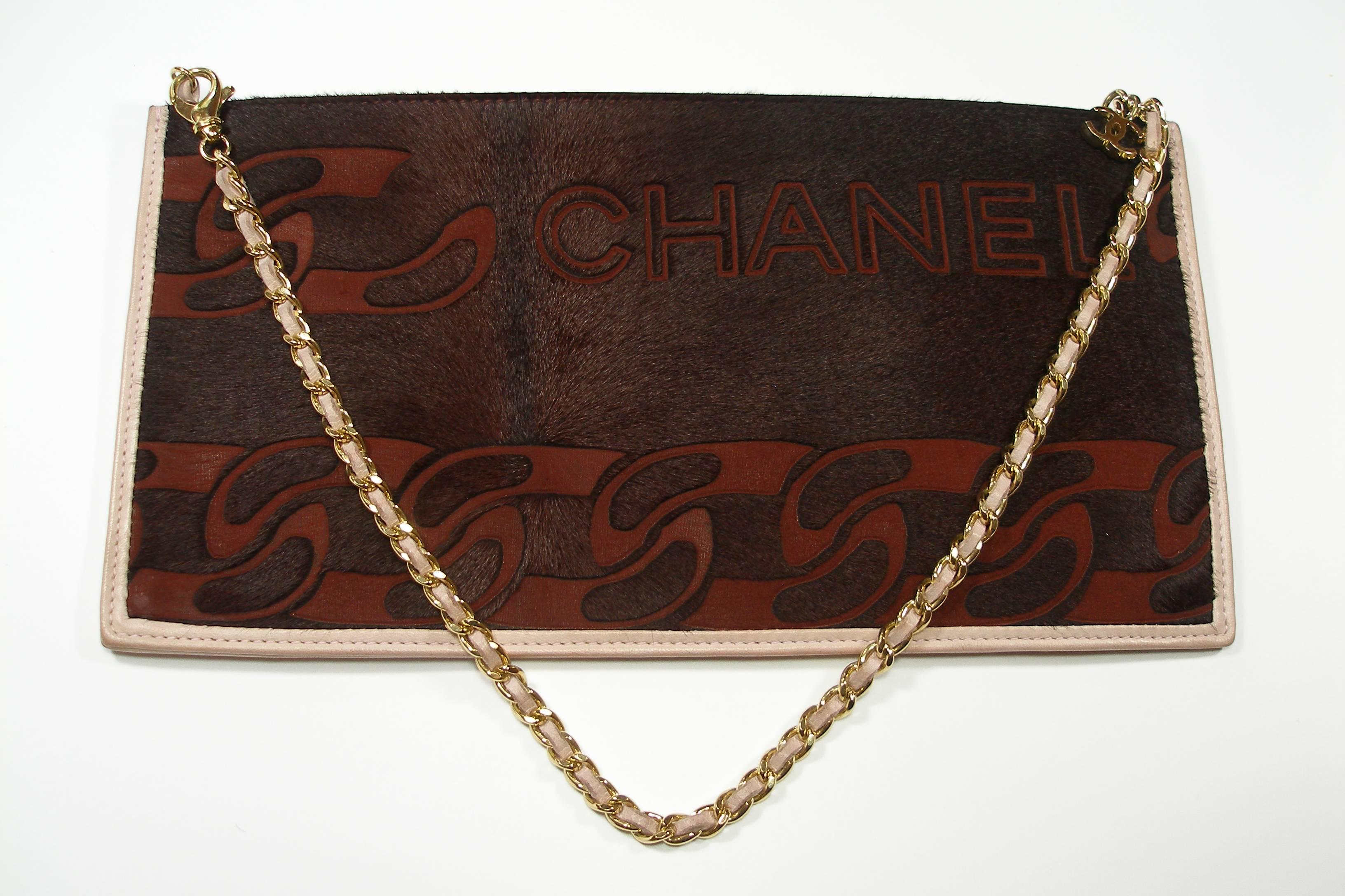 RARE 2000's  Chanel Logo Clutch / Good Condition  For Sale 2