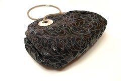 RARE Lalique Embellished Lurex Camélia Evening Bag