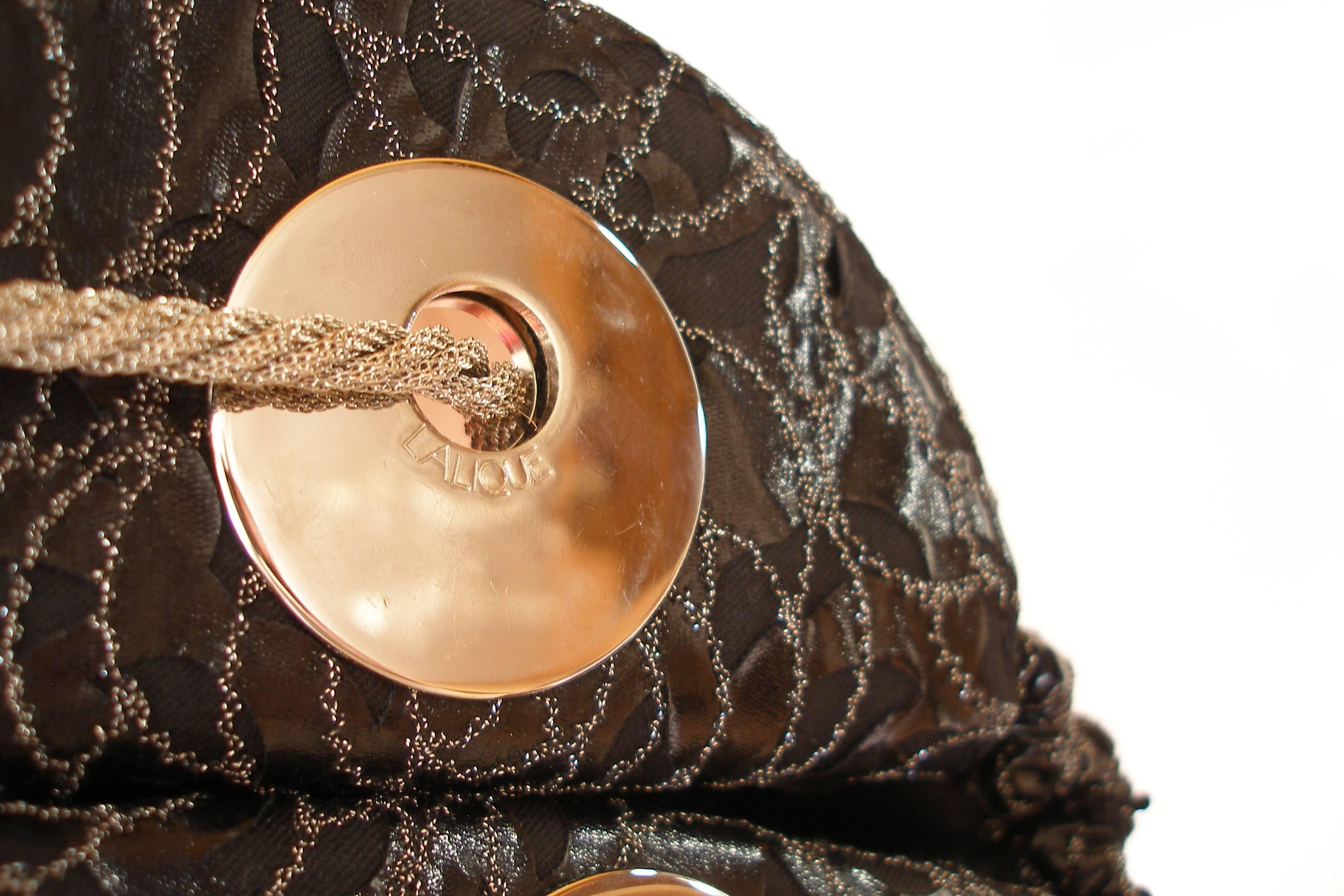 RARE Lalique Embellished Lurex Camélia Evening Bag For Sale 1