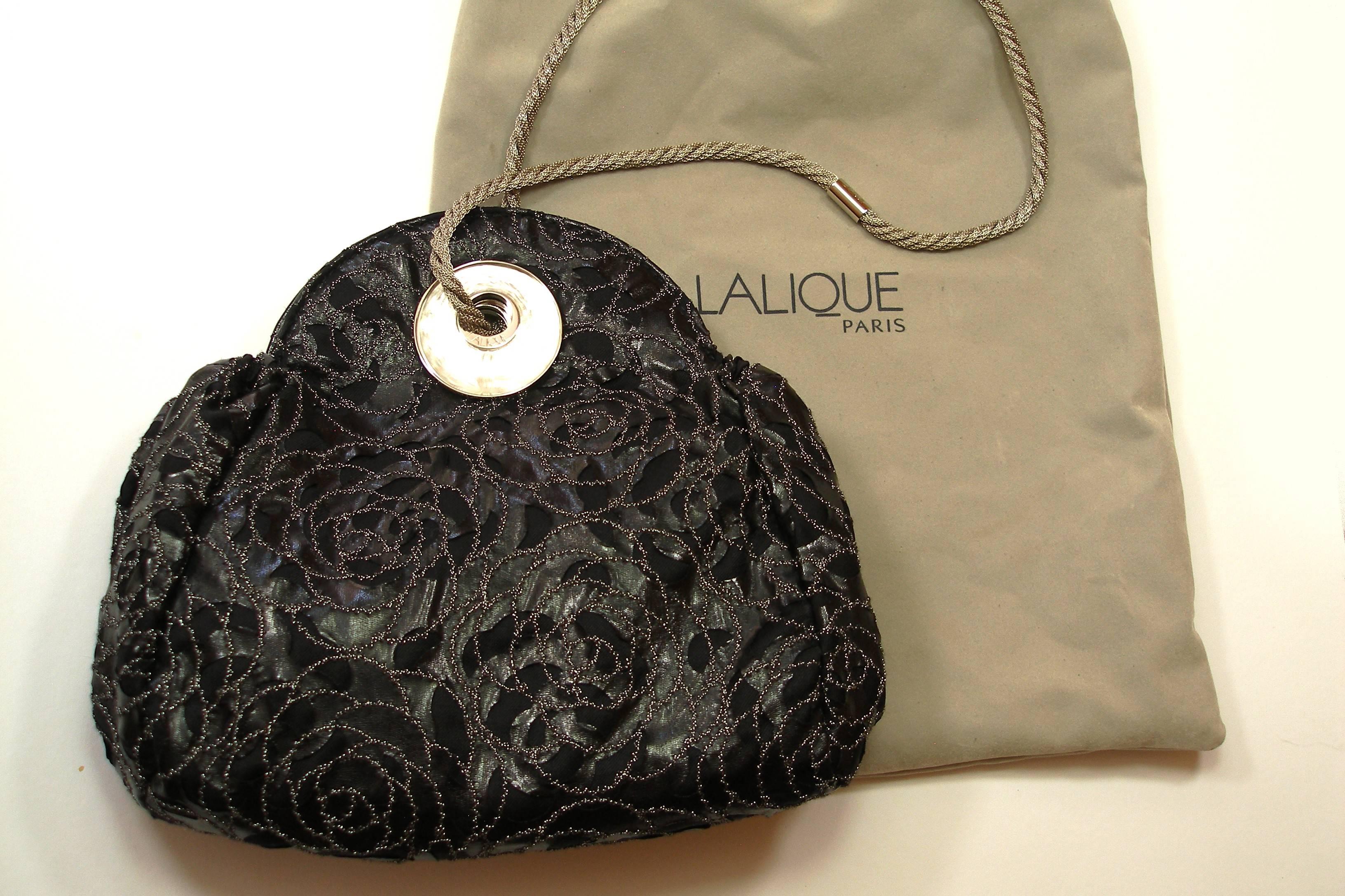 RARE Lalique Embellished Lurex Camélia Evening Bag For Sale 2