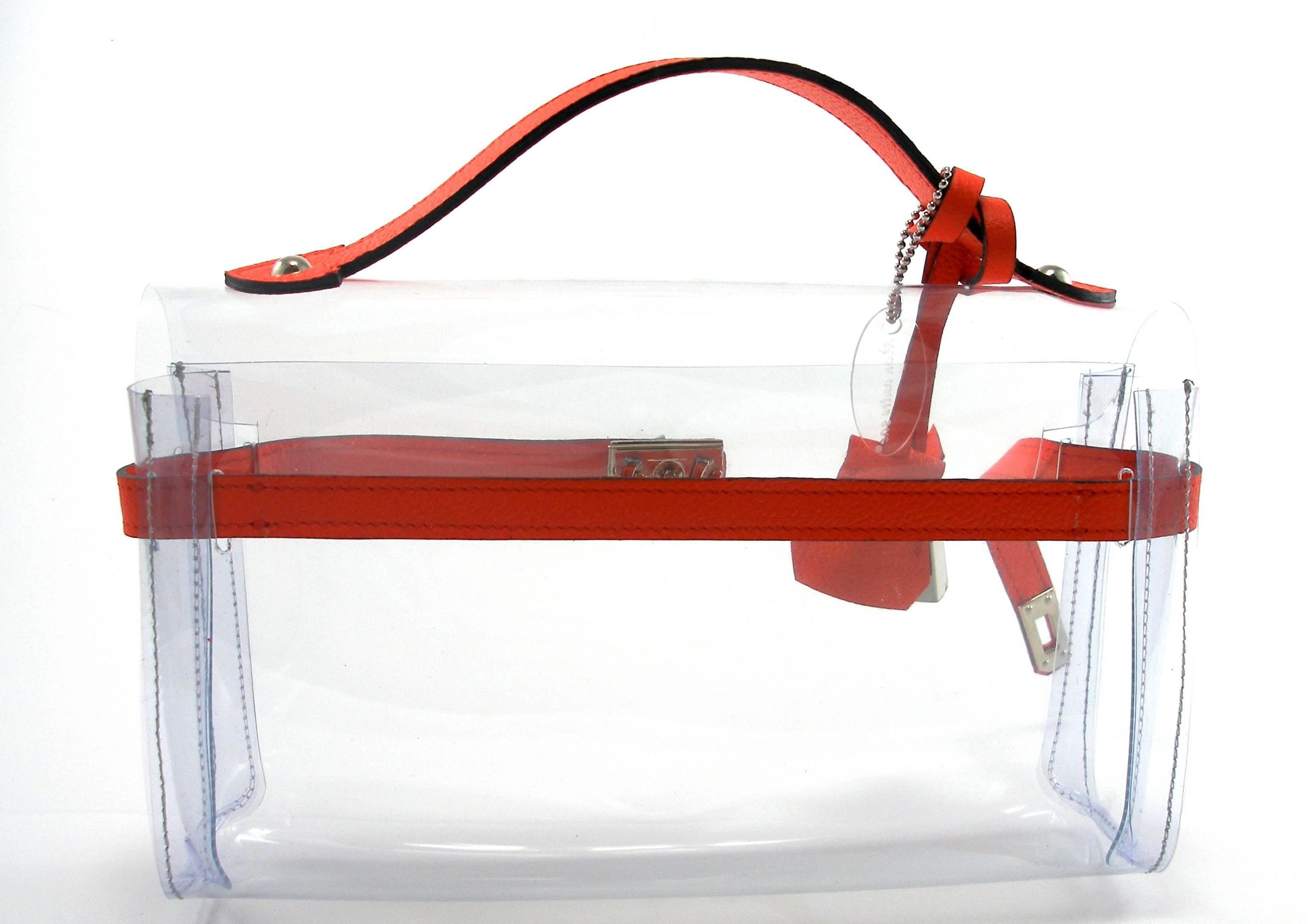 Women's ORIGINAL Mon Autre Sac ® Clutch Crystal Pvc and Red leather / Brand New 