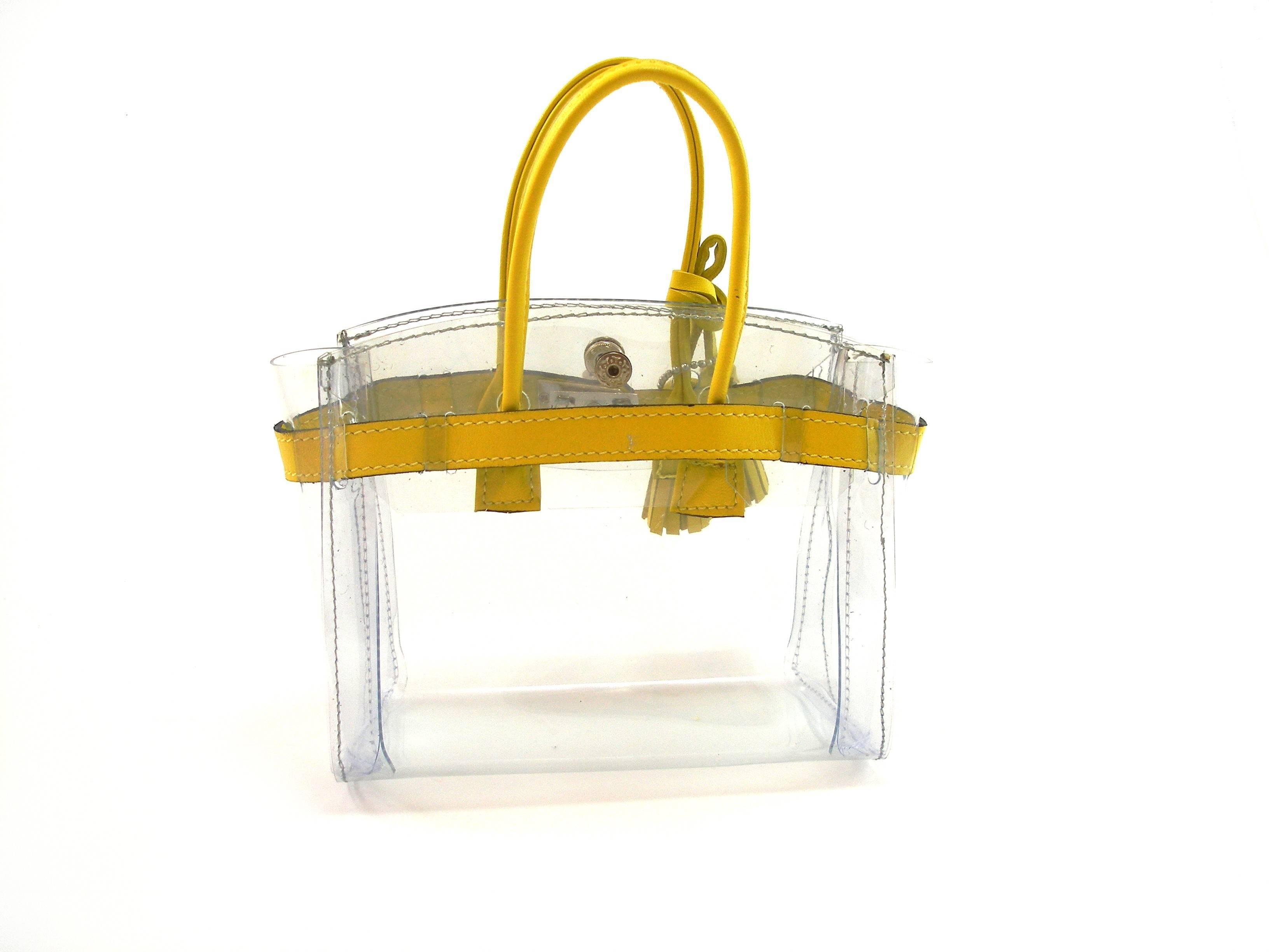 ORIGINAL Mon Autre Sac ® MINI Cabas Diamant pvc and Yellow leather / Brand New € 1