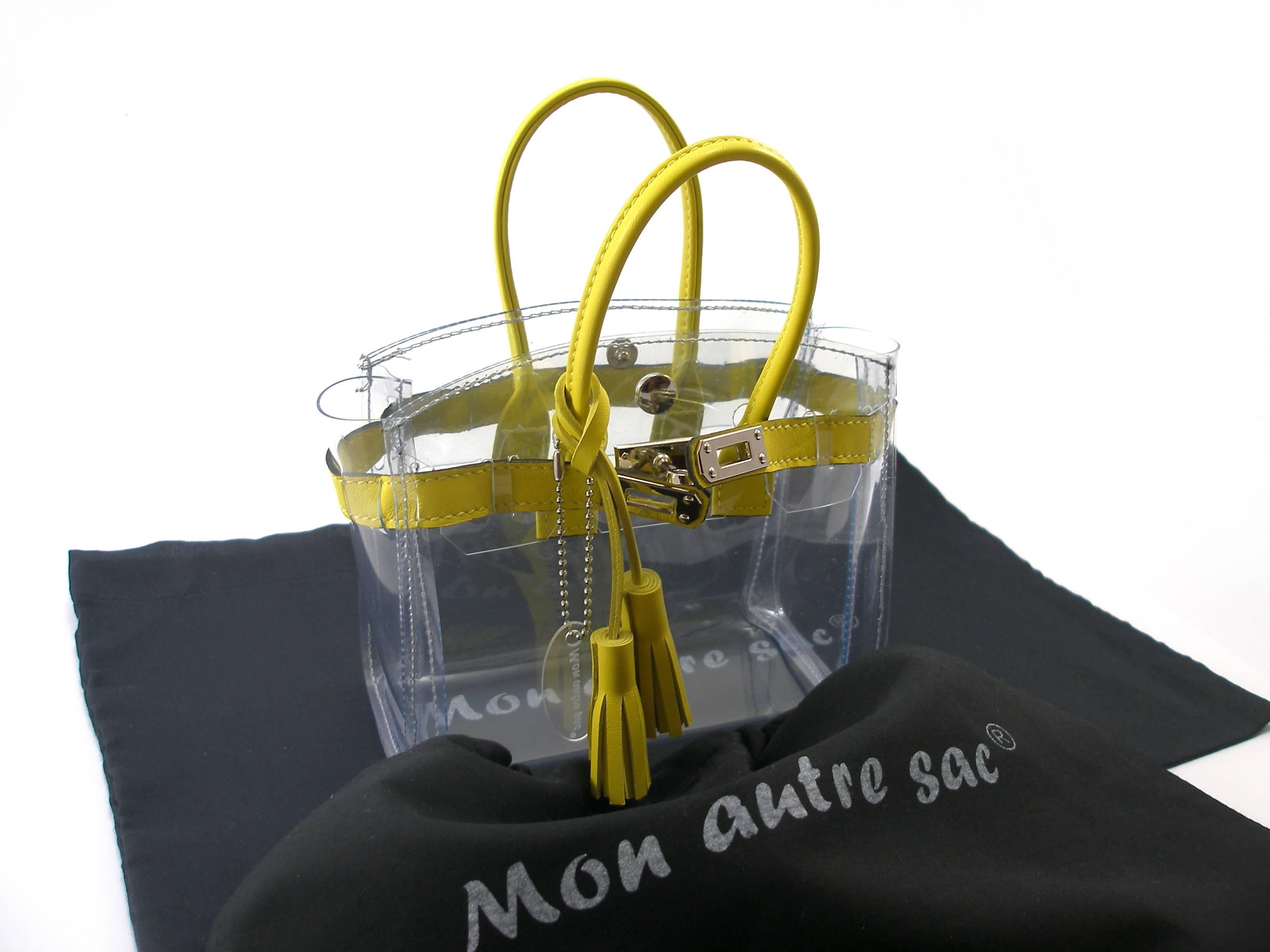 ORIGINAL Mon Autre Sac ® MINI Cabas Diamant pvc and Yellow leather / Brand New € 3