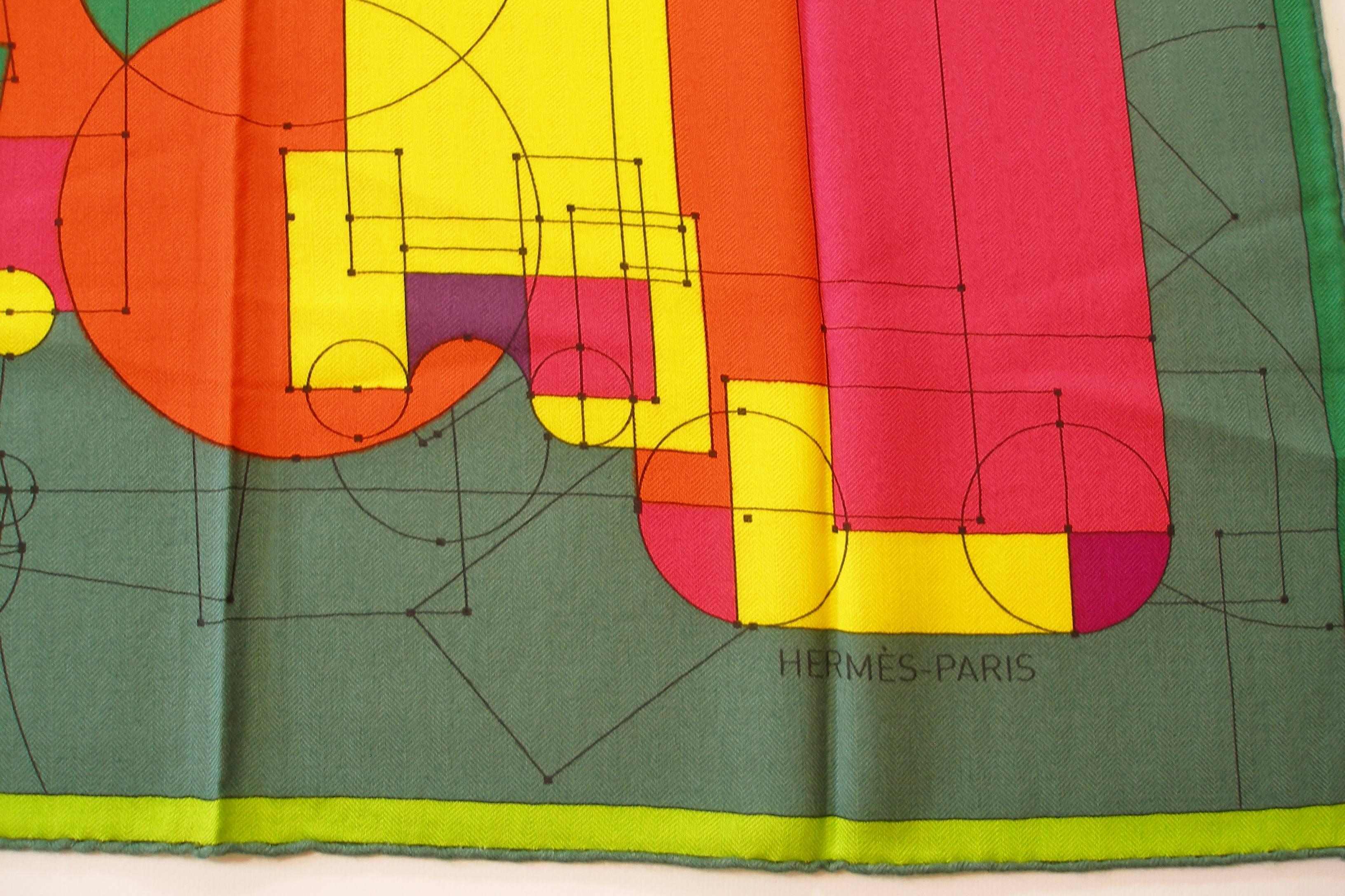 HERMES Made In France 140 Echec Au Roi Cashmere Shawl / Brand New  In New Condition In VERGT, FR