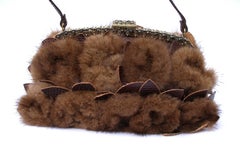FAN-TAS-TIC Valentino Evening bag in mink fur and crystal /Edition Limited RARE