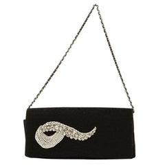 MAGNIFIC Chanel Black wool and crystal Evening Handbag