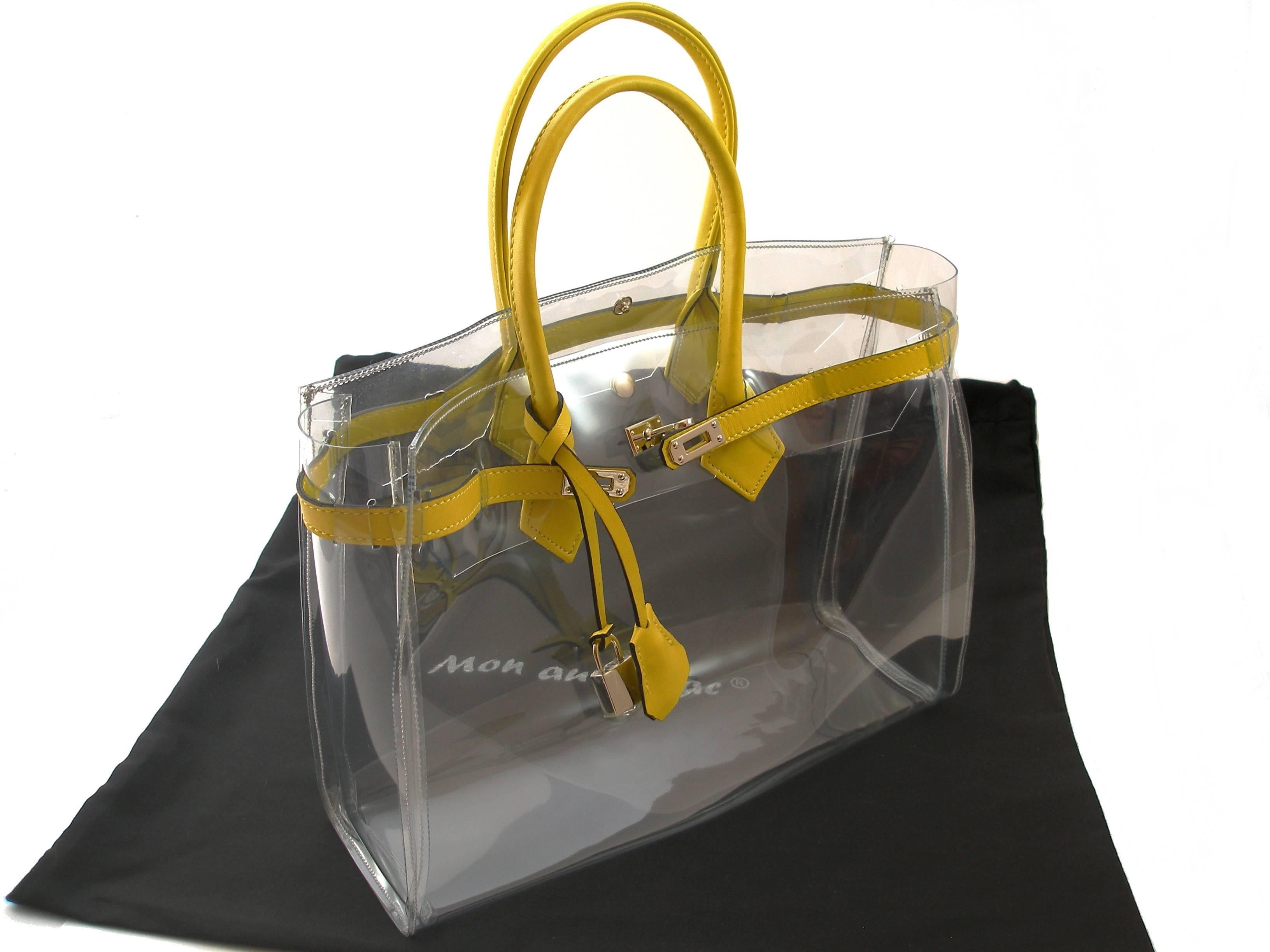 ORIGINAL Mon Autre Sac ® Cabas Diamant pvc and Yellow leather / Brand New  For Sale 2