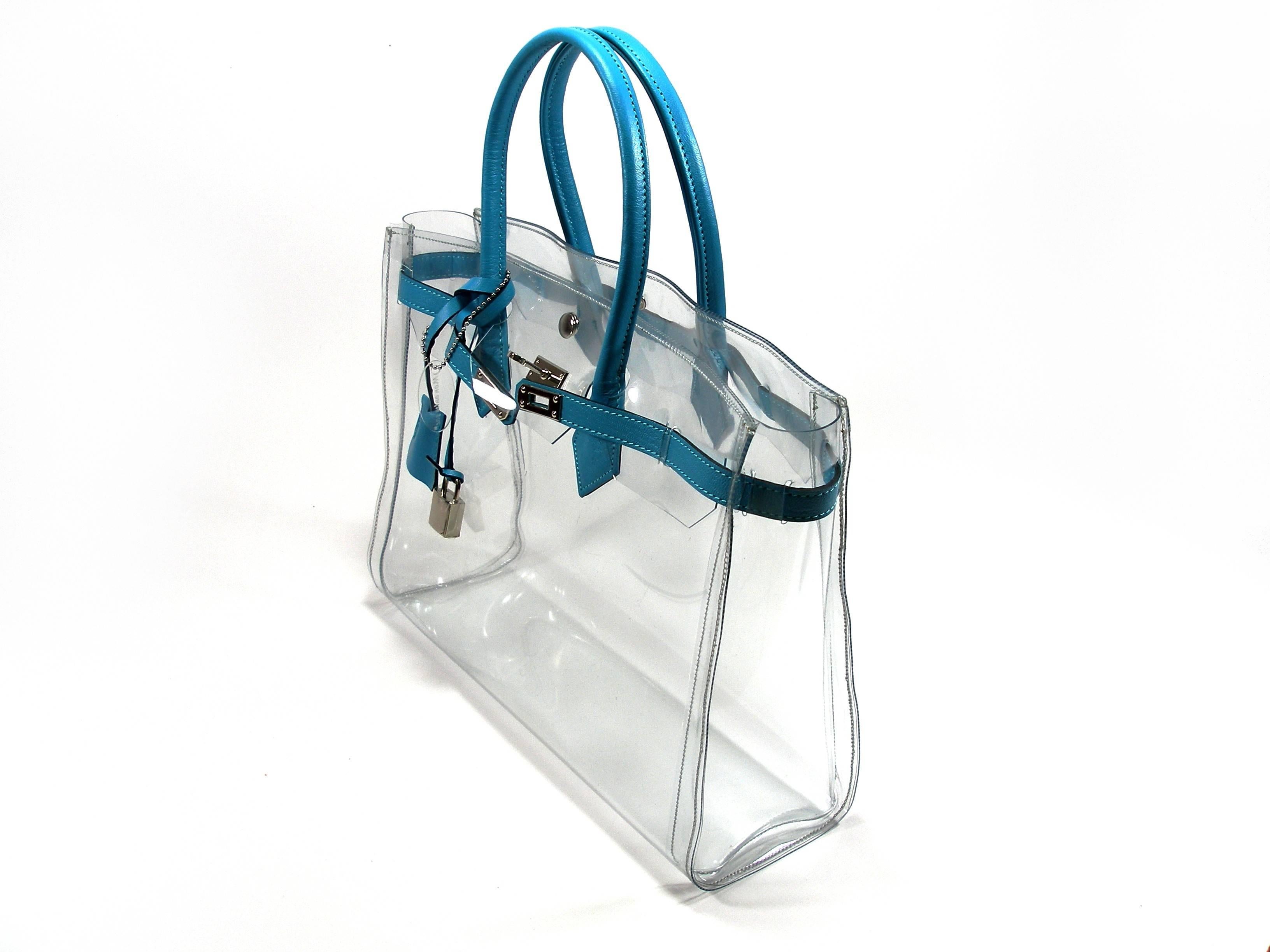 ORIGINAL Mon Autre Sac ® Cabas Diamant pvc and Bleu Ciel leather / Brand New  In New Condition In VERGT, FR