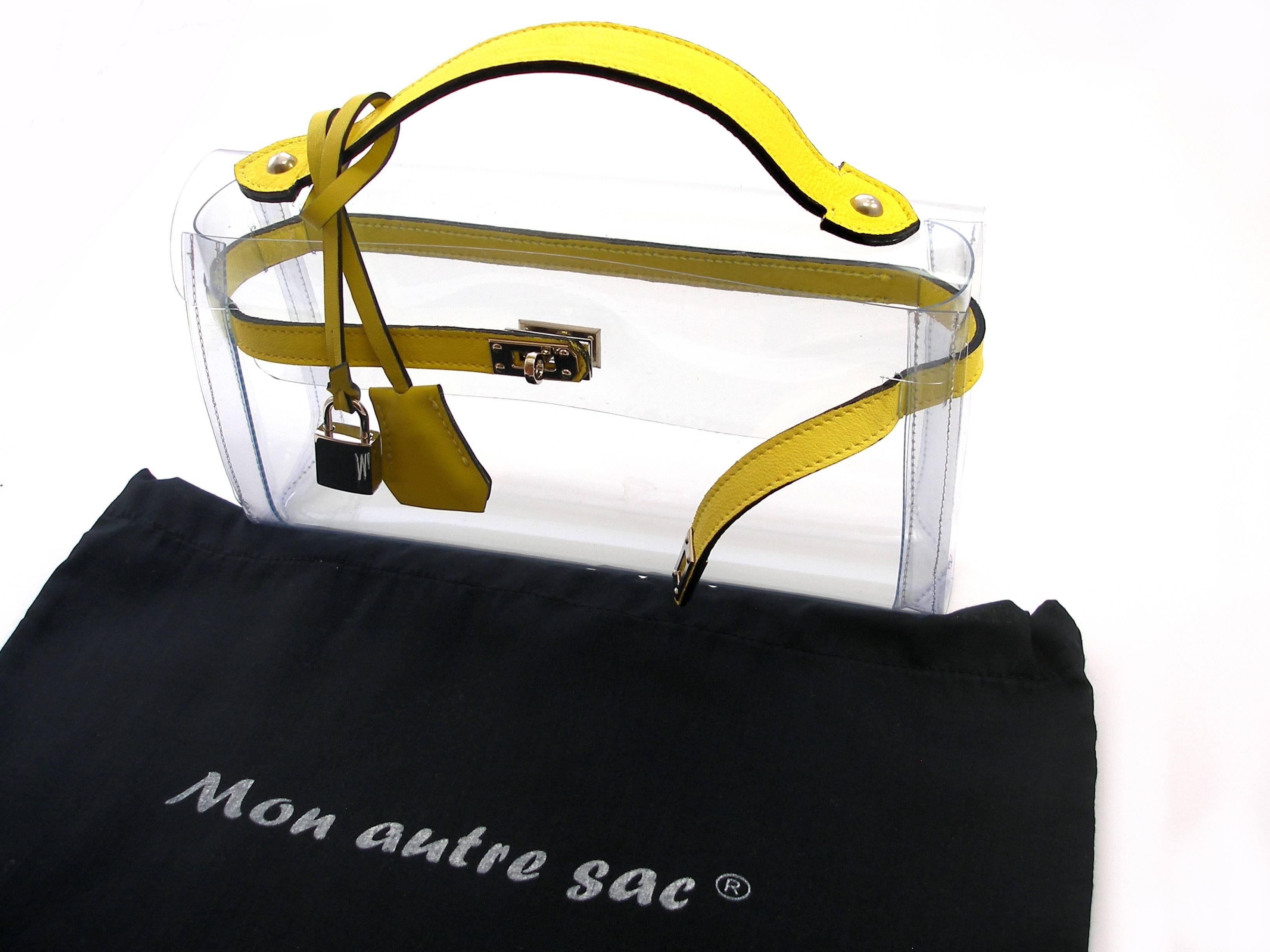 ORIGINAL Mon Autre Sac ® Clutch Crystal Pvc and Yellow leather / Brand New  In New Condition In VERGT, FR