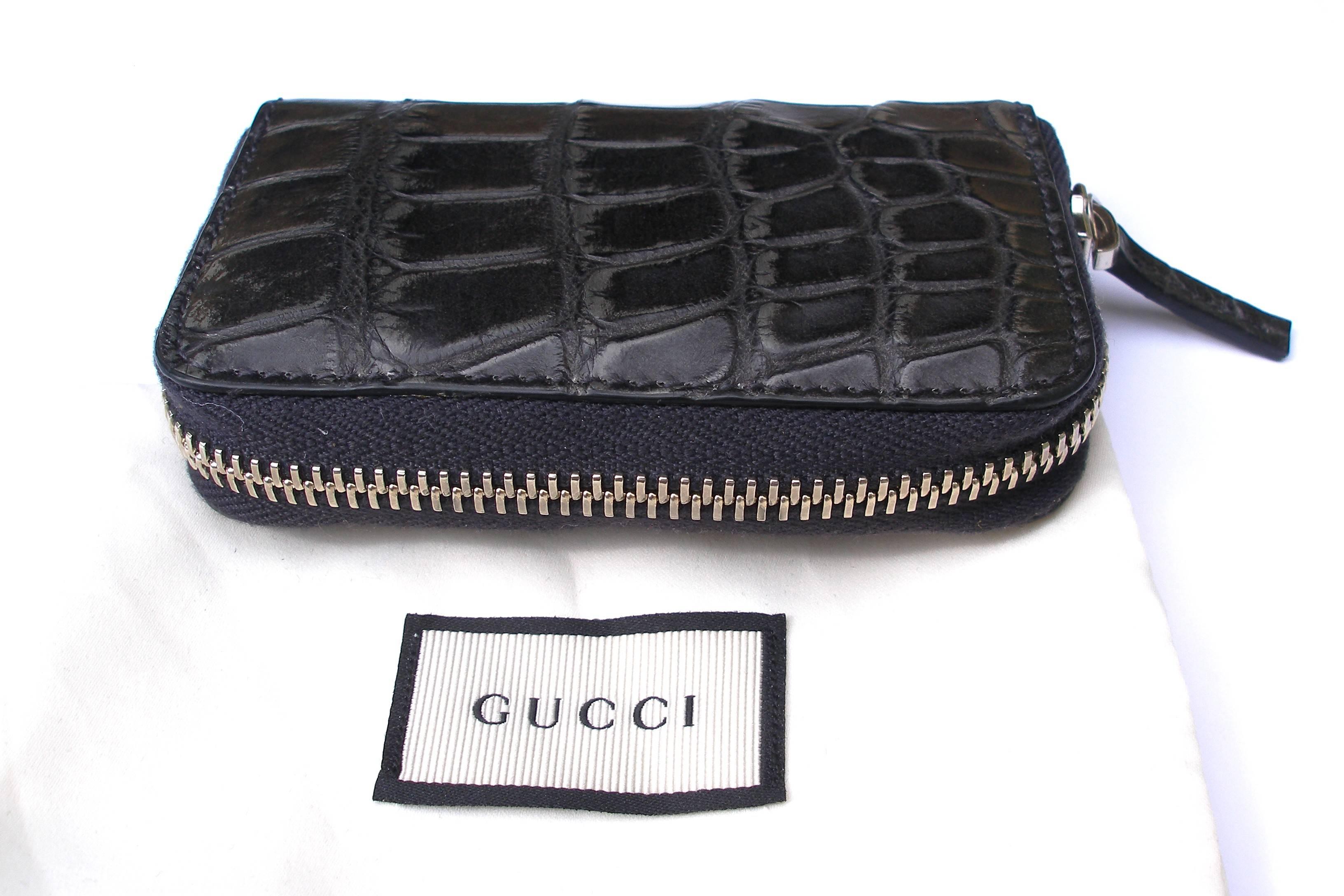 GUCCI Black Alligator Card case Rétail Price $1400 / Brand NEW 1