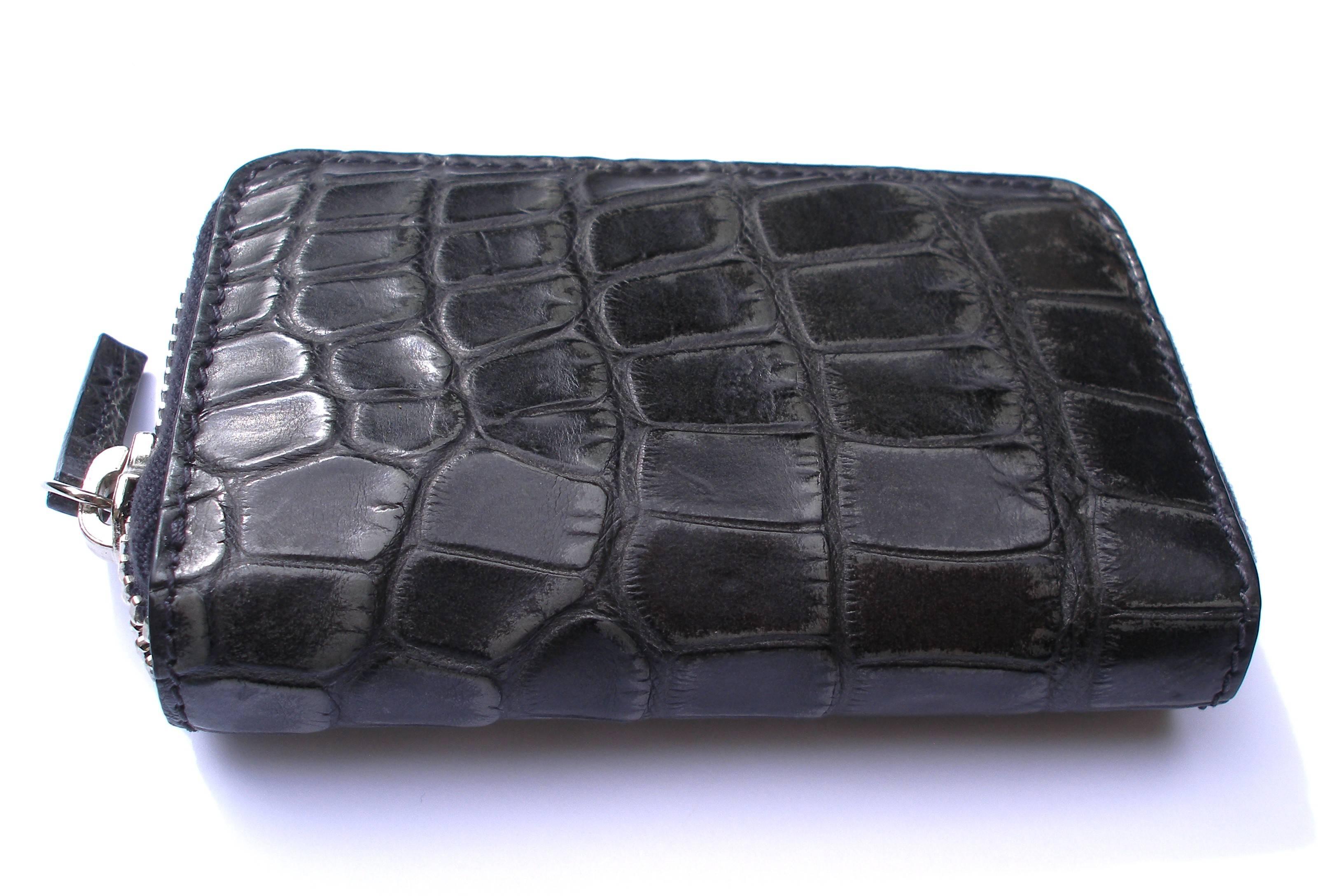 GUCCI Black Alligator Card case Rétail Price $1400 / Brand NEW 5