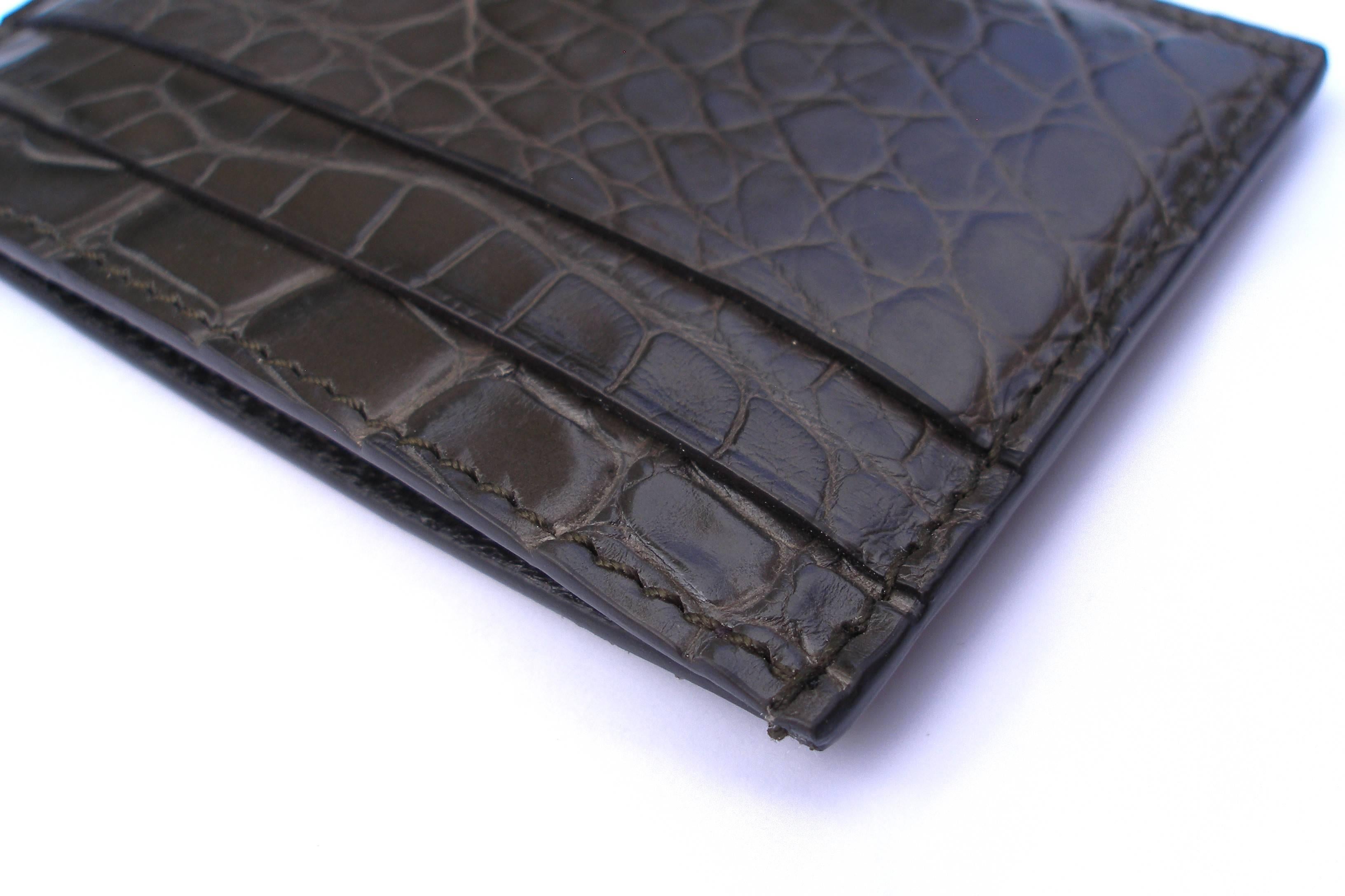 Black  GUCCI Crocodile Card Case Millémiun color Rétail Price $ 820 / BRAND NEW