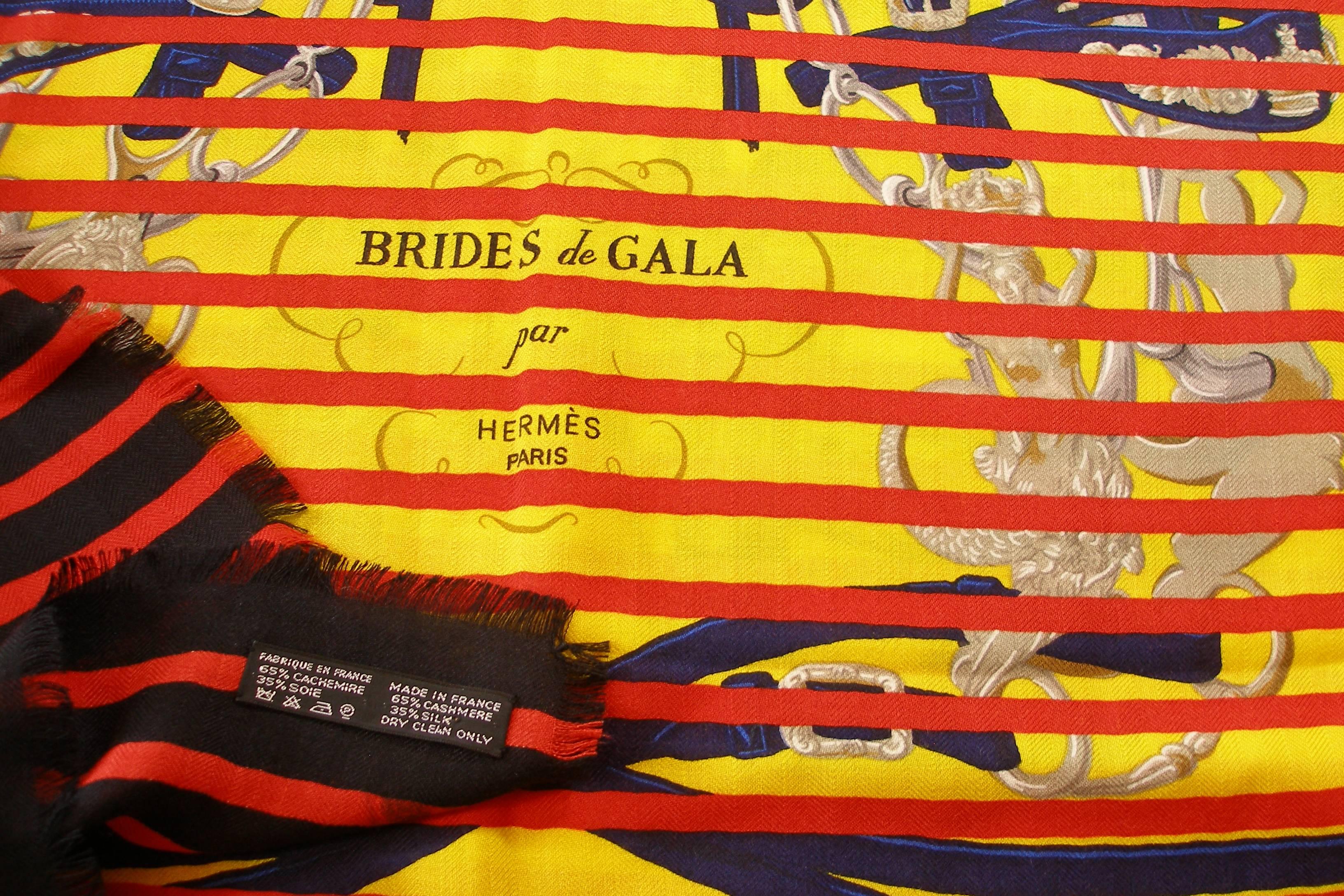 Red RARE and Collectible Hermes Brides de Gala 90 Cachemire and silk / BRAND NEW  For Sale