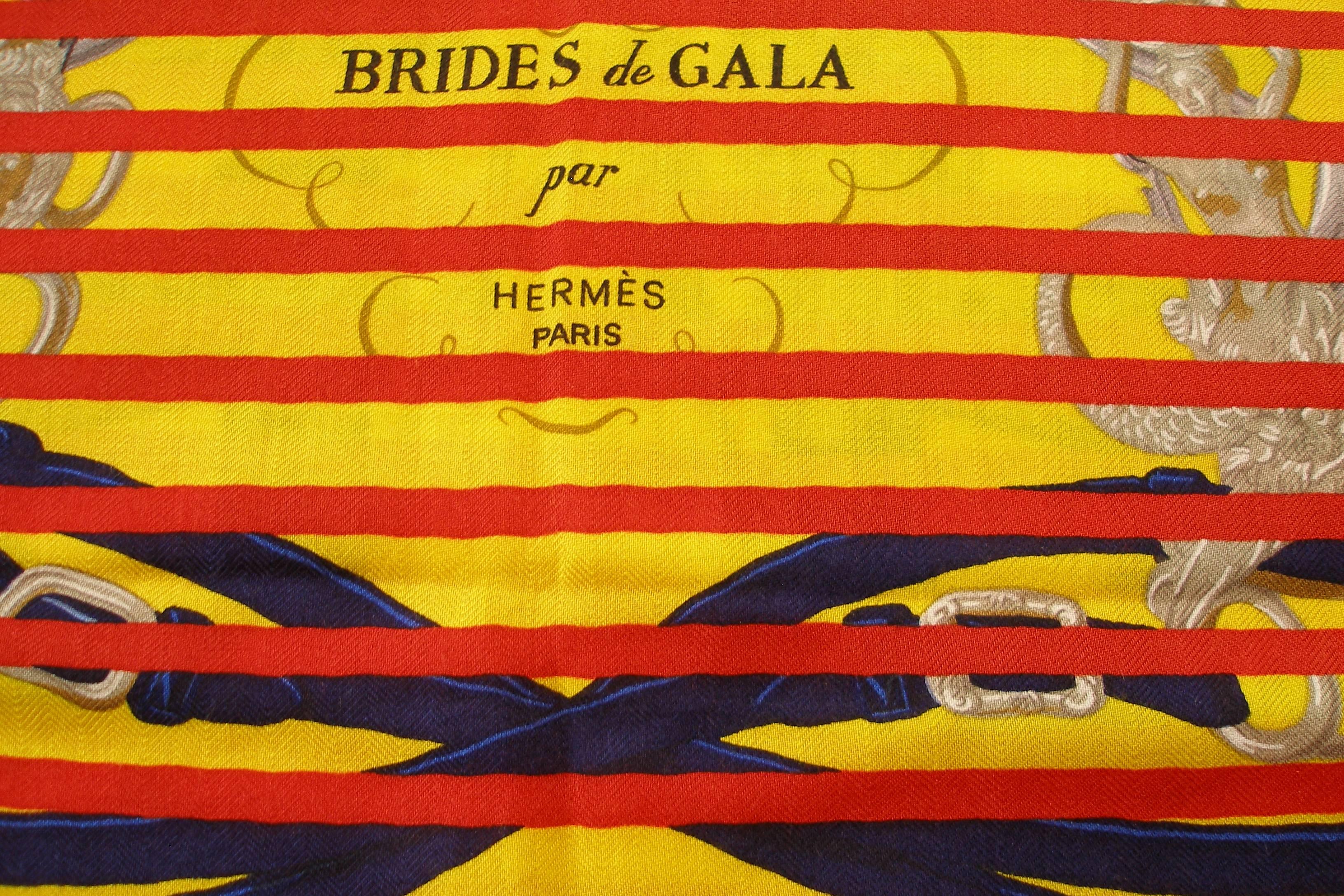 Women's RARE and Collectible Hermes Brides de Gala 90 Cachemire and silk / BRAND NEW  For Sale