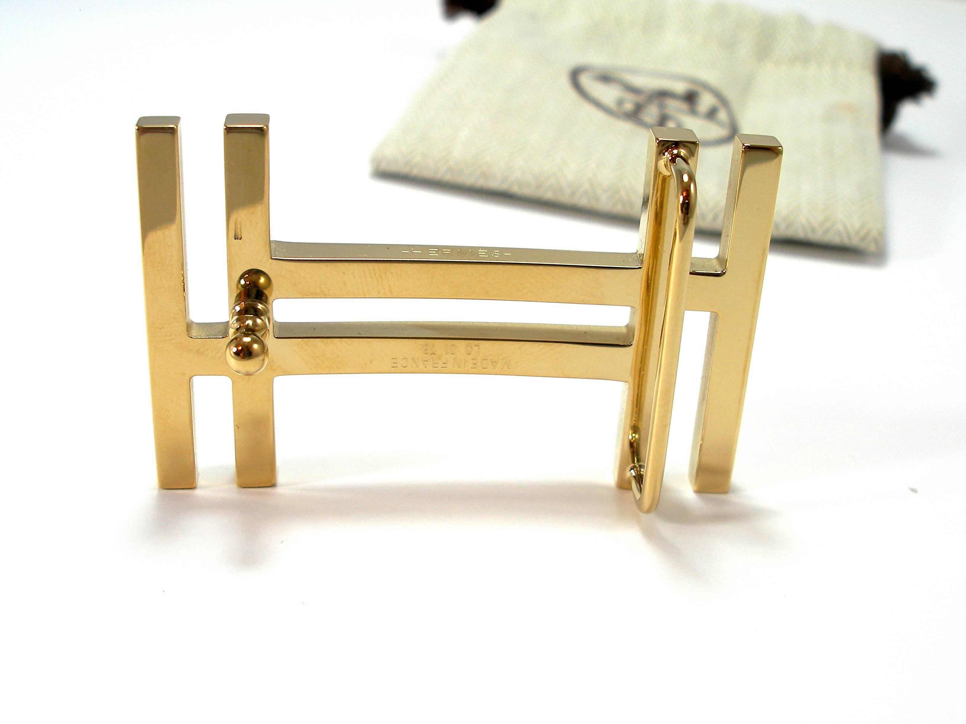 RARE HERMES H AU CARRE Belt Buckle / Good Condition In Good Condition In VERGT, FR