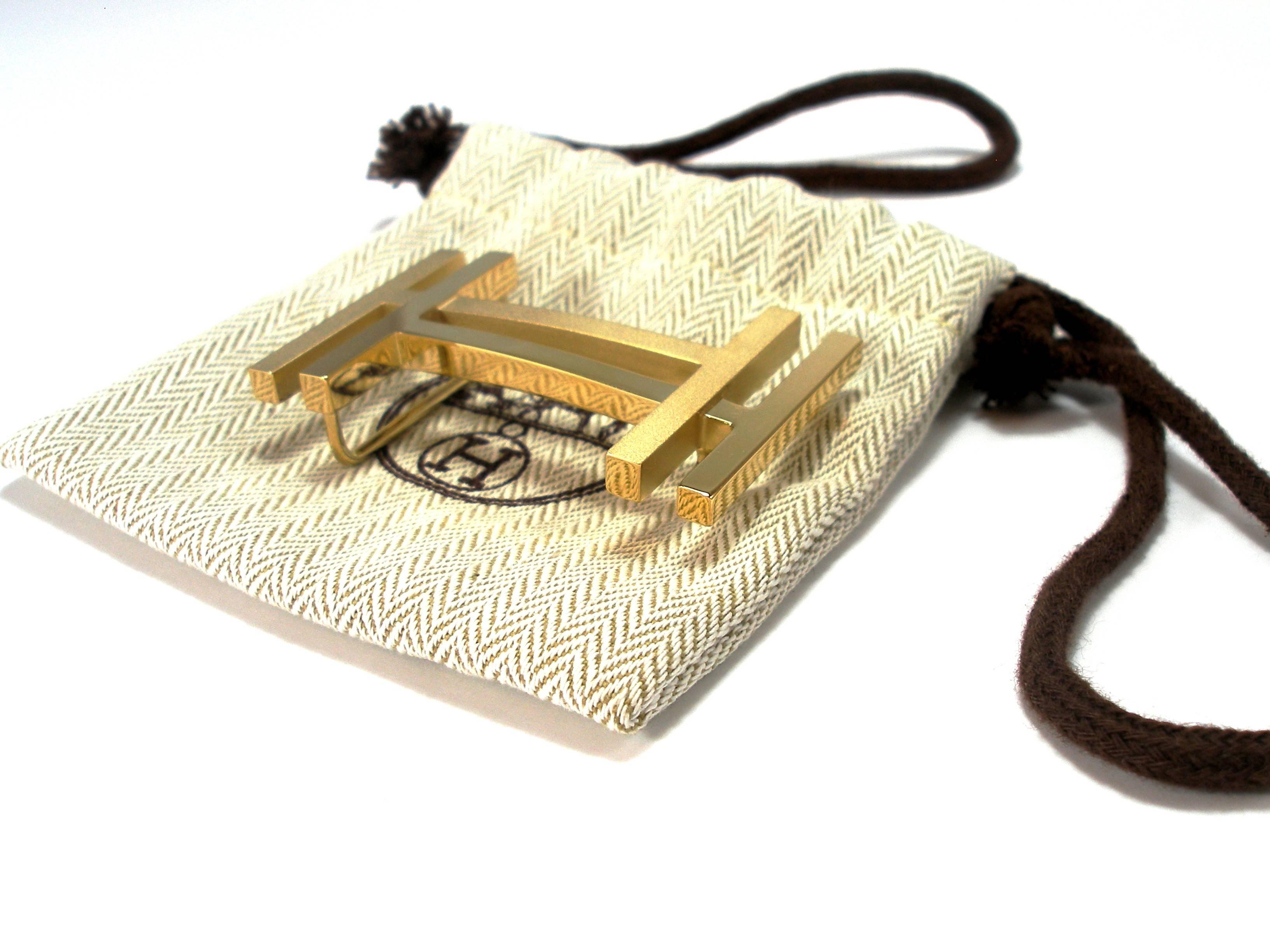 RARE HERMES H AU CARRE Belt Buckle / Good Condition 1