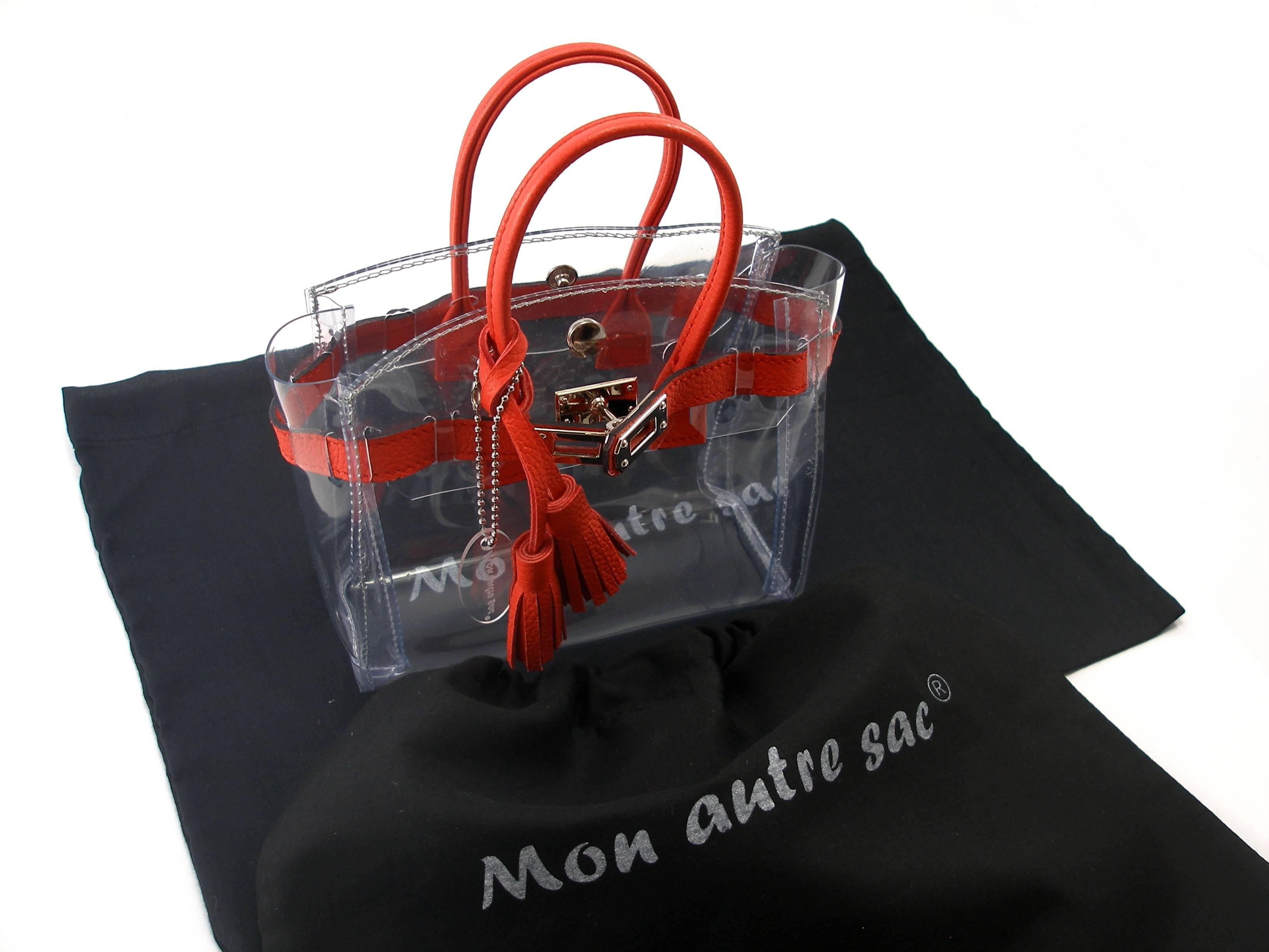ORIGINAL Mon Autre Sac ® MINI Cabas Diamant pvc and Orange leather / Brand New 1