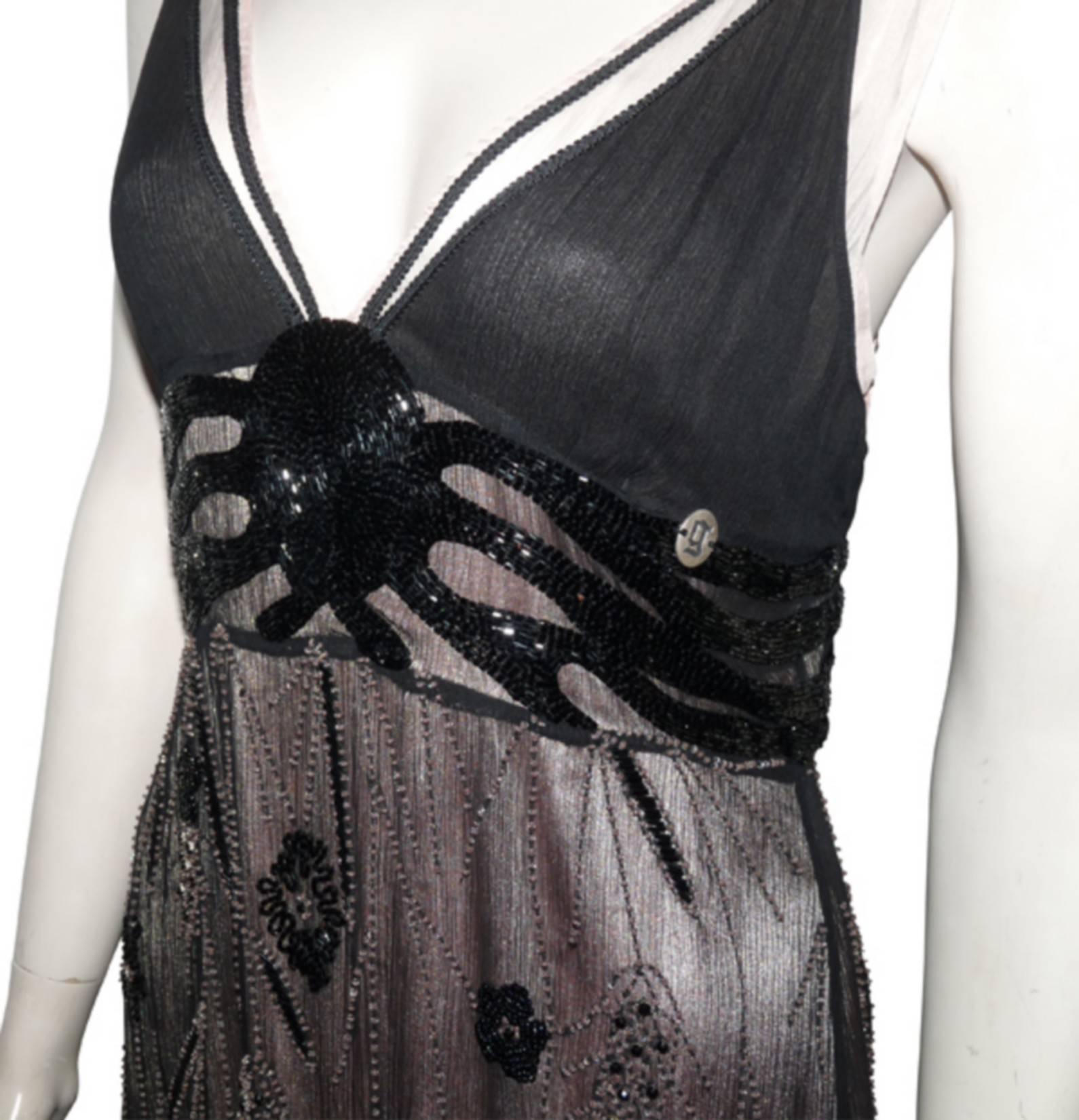 Women's MA-GNI-FIC John Galliano Silk Pearls Dress  / Excellente Condition