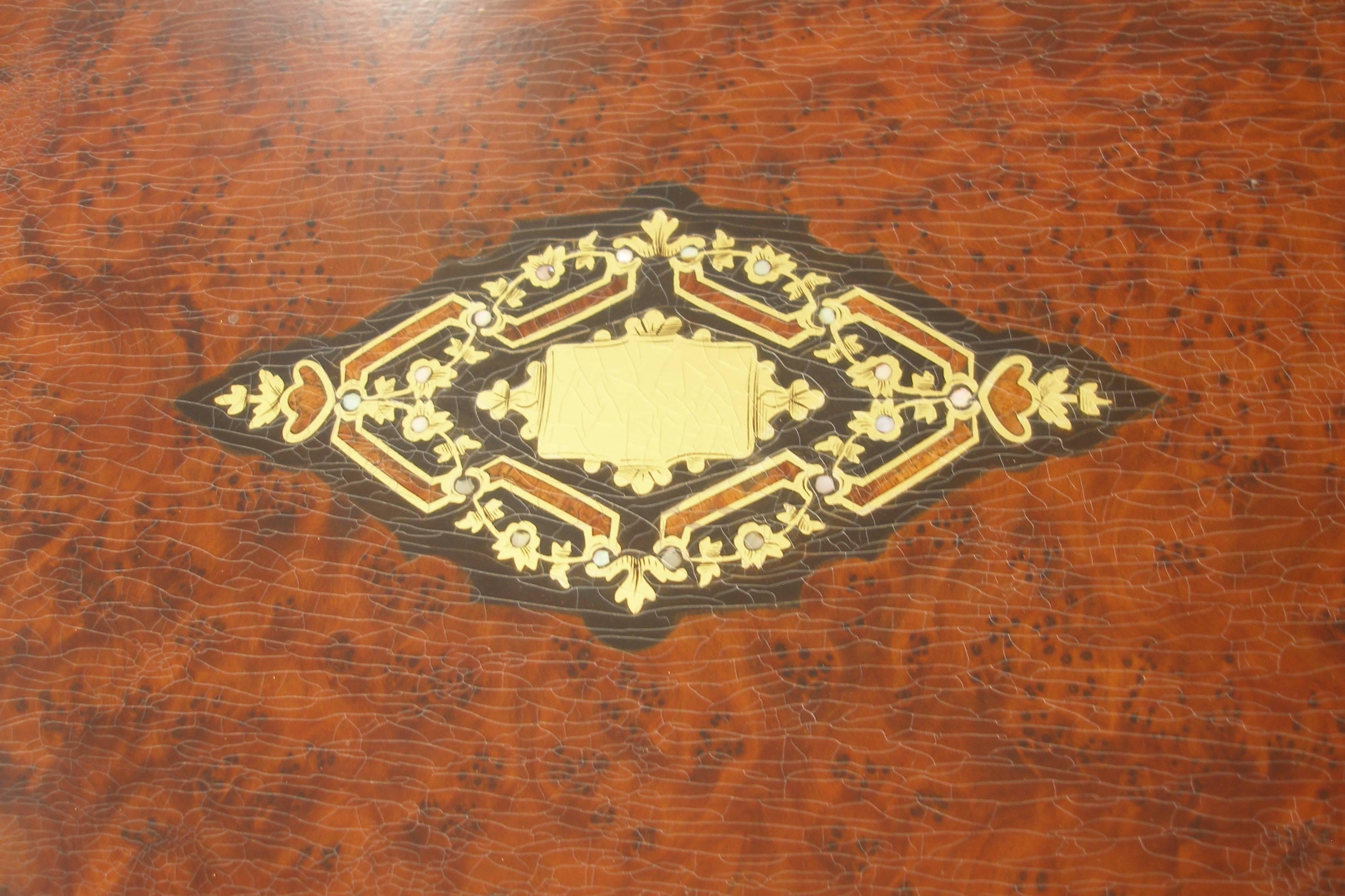 COLLECTIBLE RARE Secret Box Boulle Marqueterie Napoleon III / 19em Siecle For Sale 2