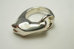 MAGNIFIC Hermès Galop Silver 925 Ring / Good Condition