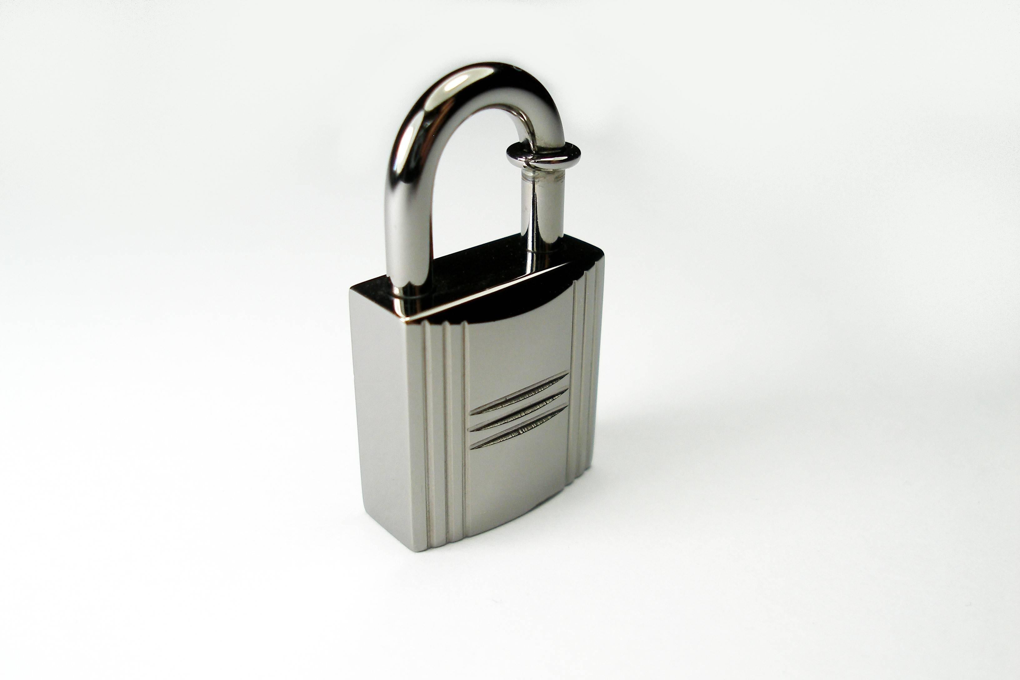 Gray RARE Hermès Ruthenium lock Charm / BRAND NEW 