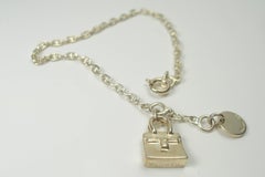 SO CUTE HERMES Vintage Birkin Charm Silver Chaine d'Ancre Bracelet Silver 925