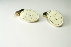 Vintage Hermes Eclipse Evelyn Sterling Silver Cufflinks Mens