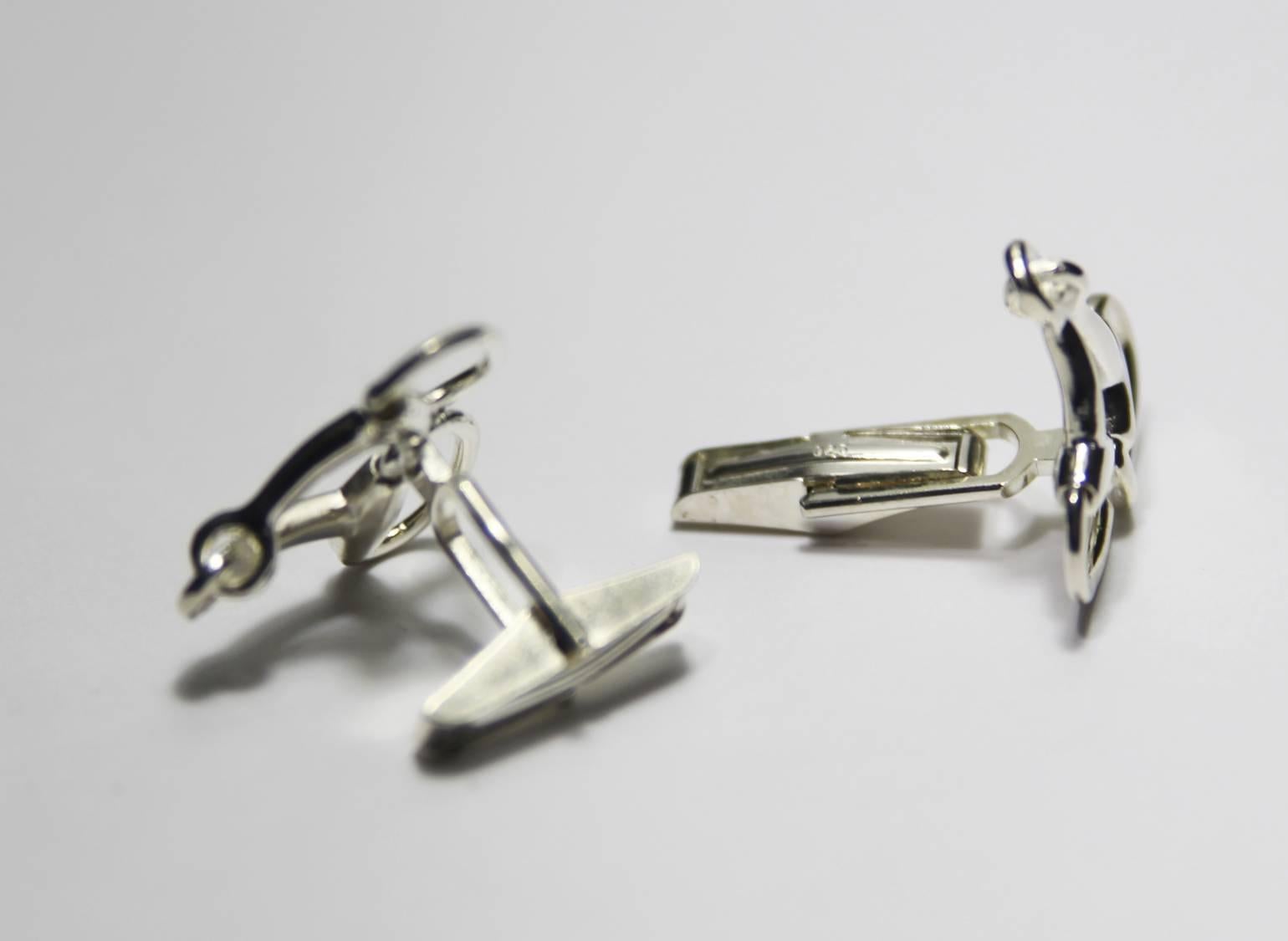 Sterling Silver Cufflinks Mens Made In France / NO BRAND  In New Condition For Sale In VERGT, FR