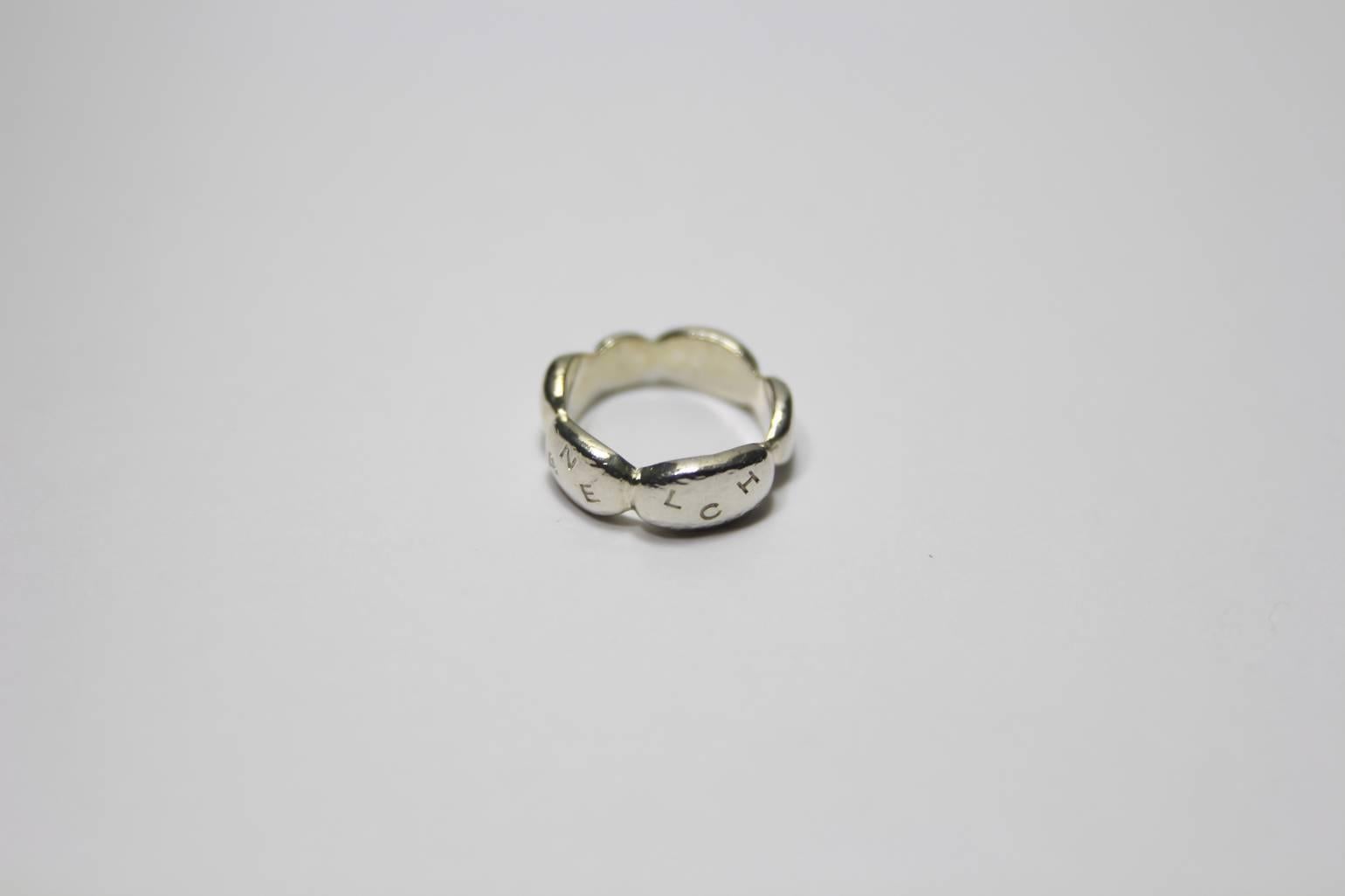 Chanel INITIALE Vintage Ring
Silver 925 
Size us 12 or 52 europe size
Weight 6.4 g
Its comes with Chanel box and ribbon 
This is a preloved vintage item, therefore it might have imperfections. 
INTERNATIONALS BUYERS CUSTOMS DUTIES AND TAXES ARE
