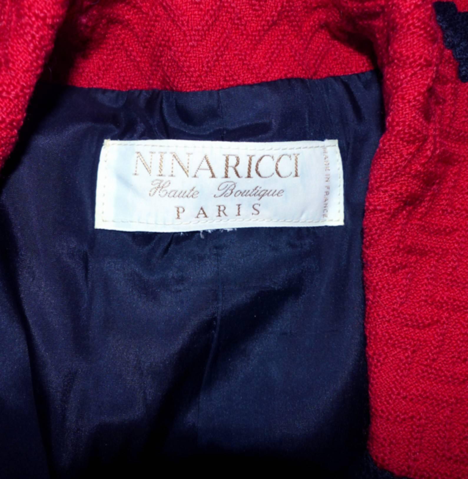 Rare and Vintage Nina Ricci Haute Couture Wool Jacket Bi Colore 2