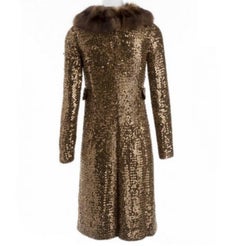 Limited Edition Spécial Piéce Fur and Sequined Dolce & Gabbana Coat Size 38 IT