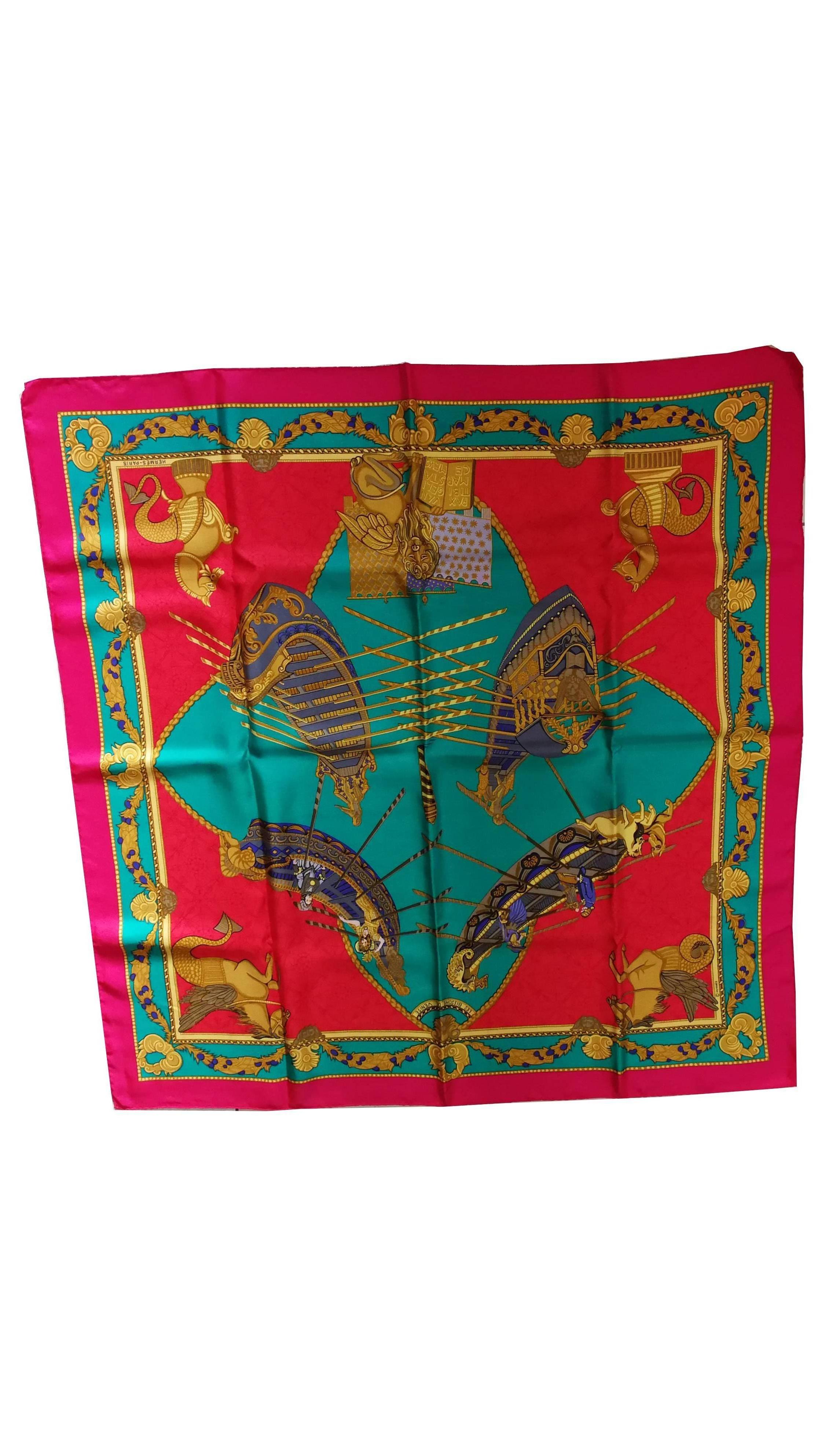 Women's Hermès Vintage Scarf Les Bissones de Venise By Annie Faivre