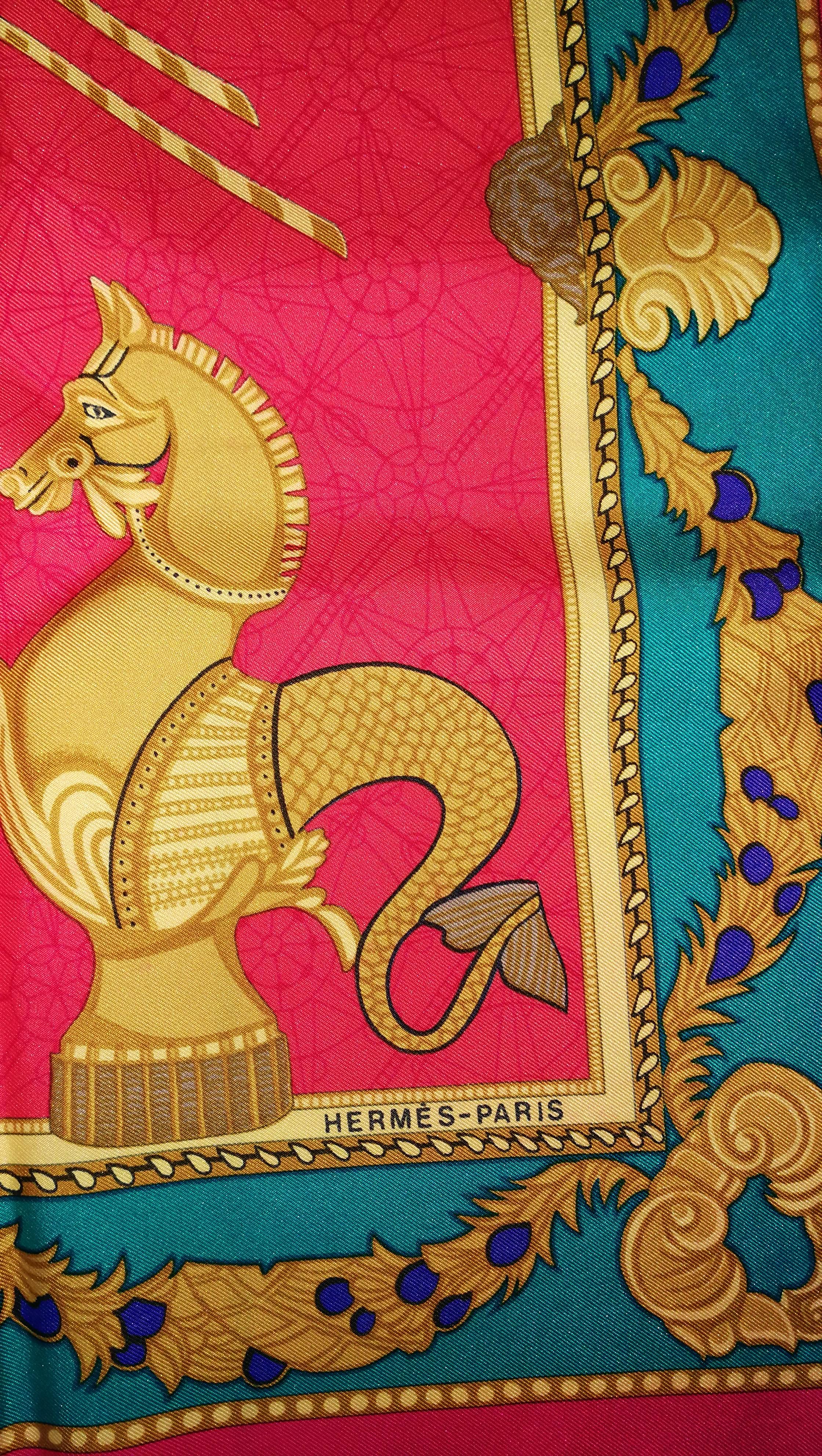 Hermès Vintage Scarf Les Bissones de Venise By Annie Faivre In Fair Condition In VERGT, FR