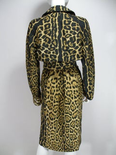 Tom Ford for Yves Saint Laurent Rare Leopard Printed Trench Coat 34 FR 4 US