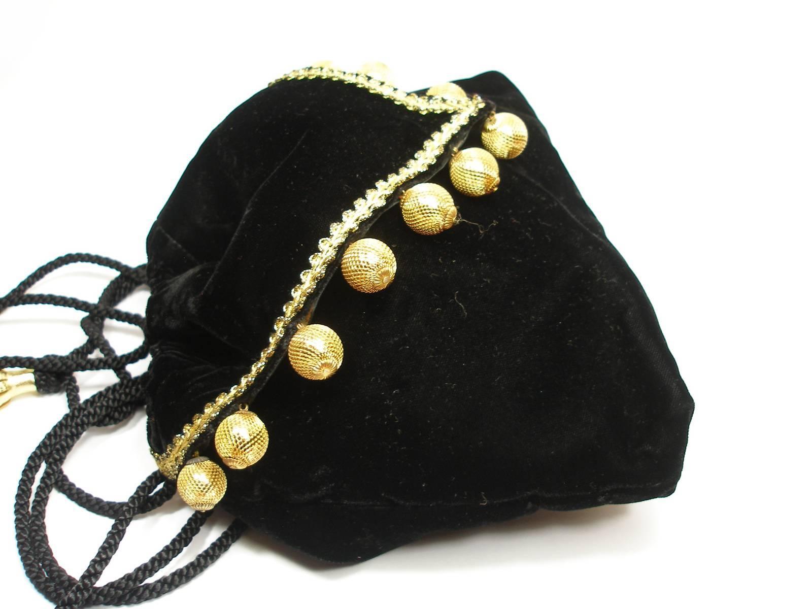Yves saint Laurent YSL Vintage Velvet and Passementerie Bag, Circa 1980s 4