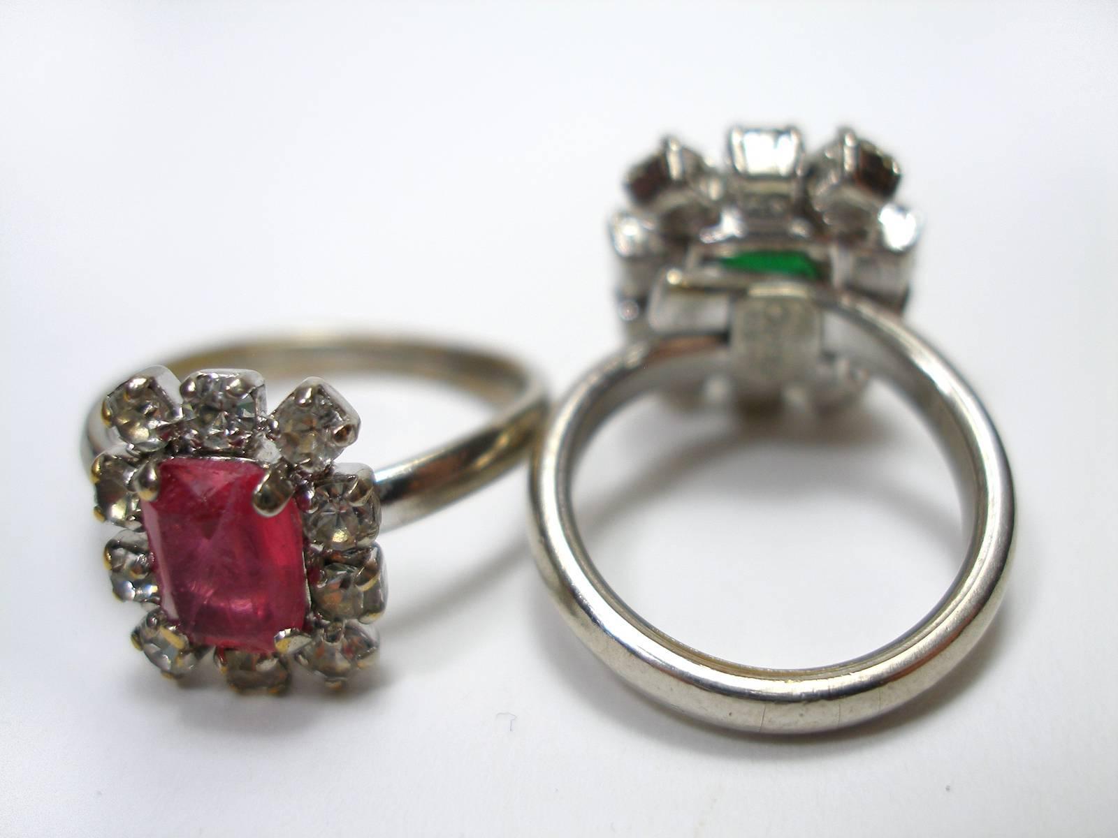 Women's Vintage and Used Set 2 Dior Rings / To be restored